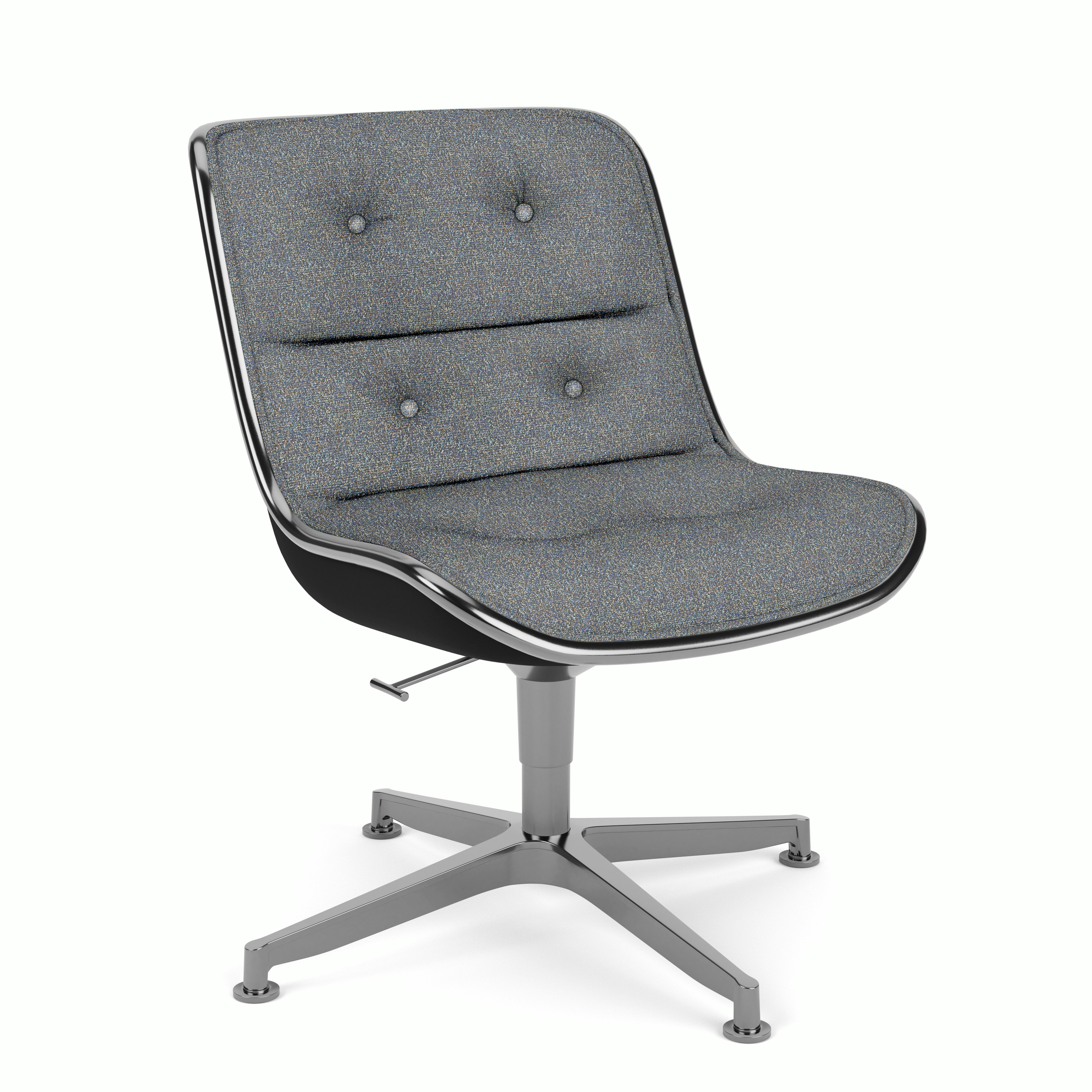 Pollock Executive Side Chair - 4 Star,  Polished Aluminum,  Tempest,  Aurora