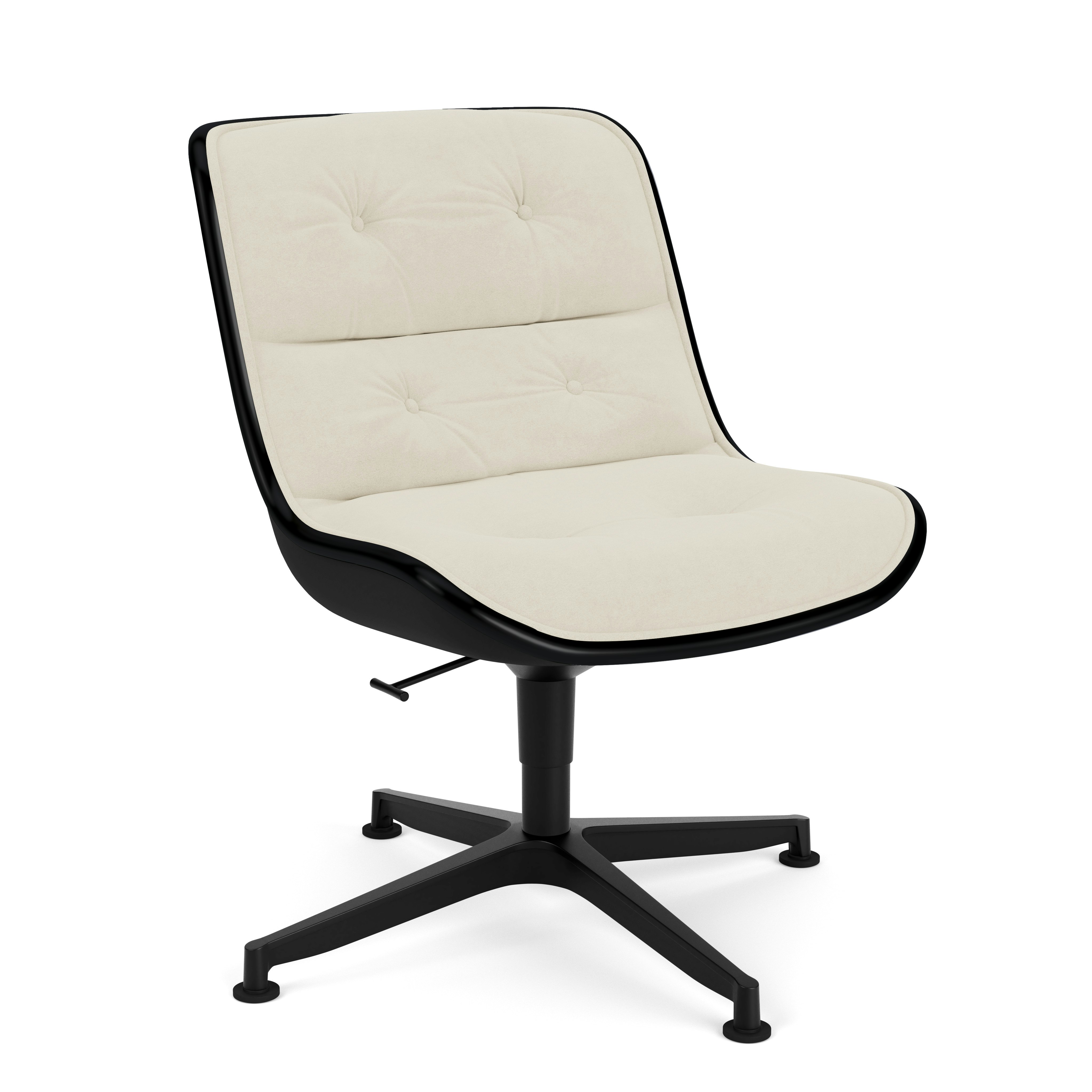 Pollock Executive Side Chair - 4 Star, Black, Ultrasuede,  Cement