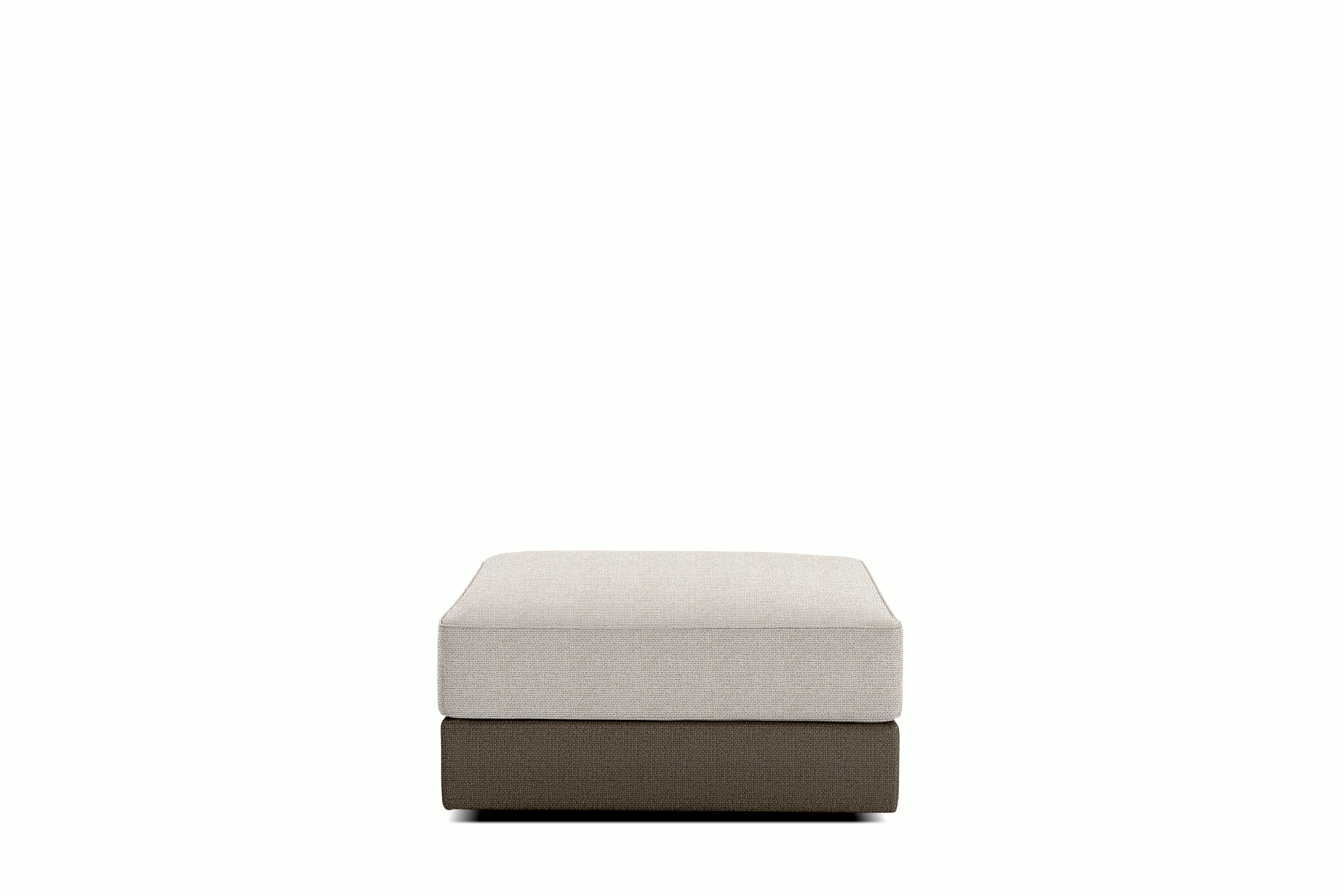 Symme Ottoman - Cocktail,  Fabric Frame,  Pebble Weave,  Bark,  Pebble Weave,  Buff