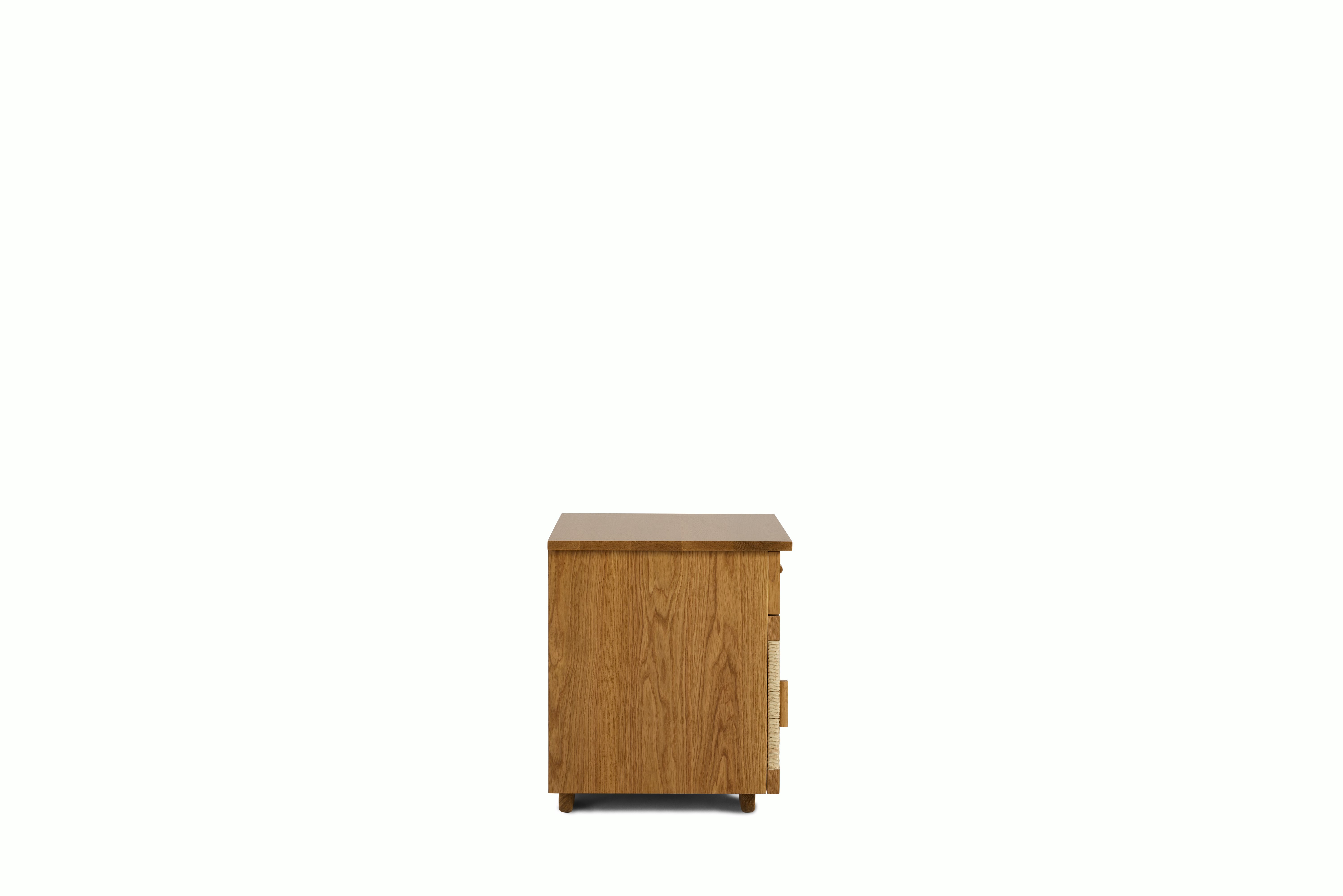Woven Nightstand - 1 drawer,  door opens left,  oak