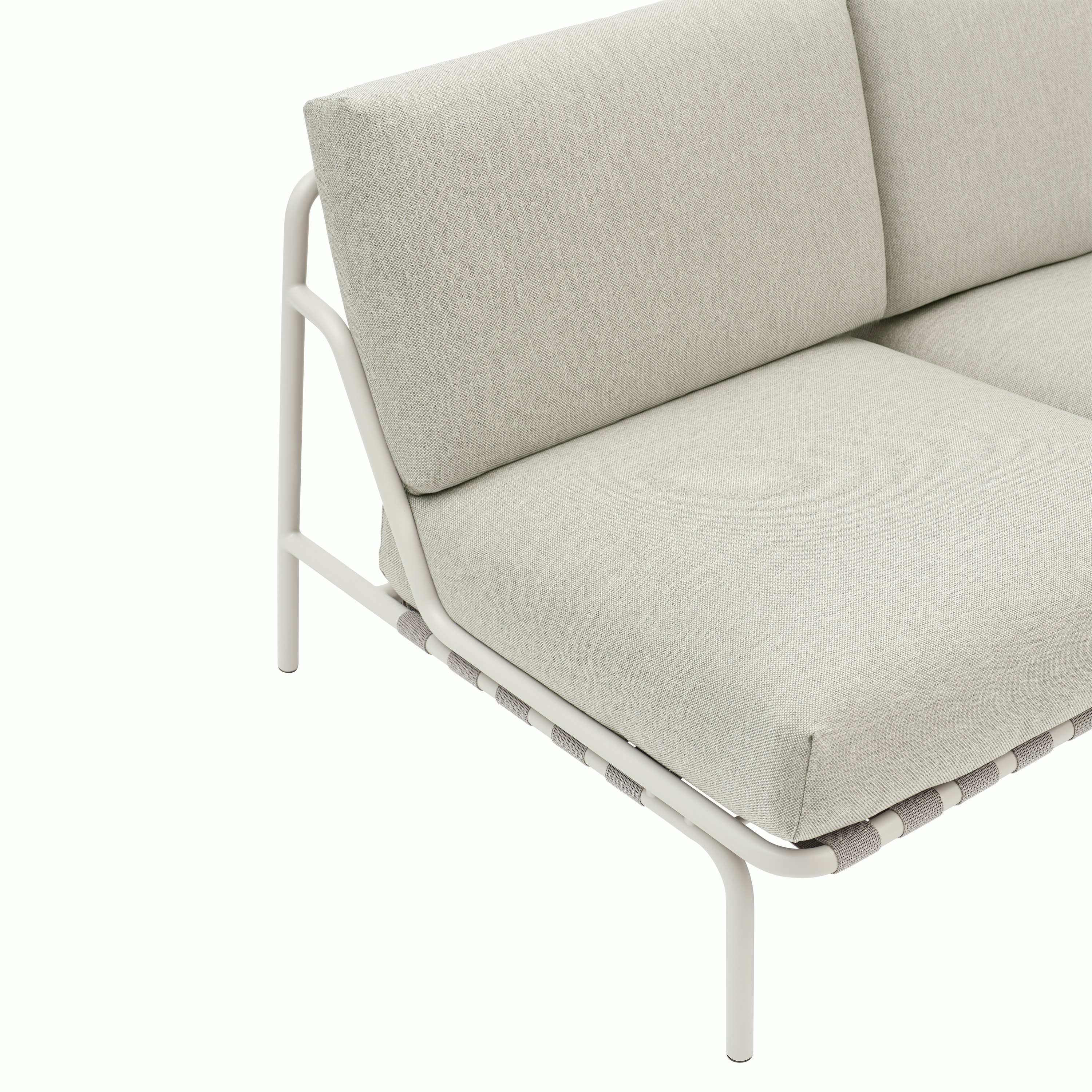 A detailed look at the Settle Sofa in Delta 47, Grey.