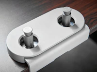 Desk with Flo Dual Clamp installed in a working environment.