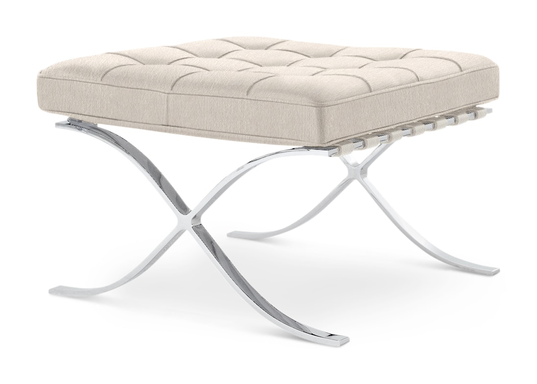 Barcelona Stool in Haven,  Ivory,  Polished Chrome