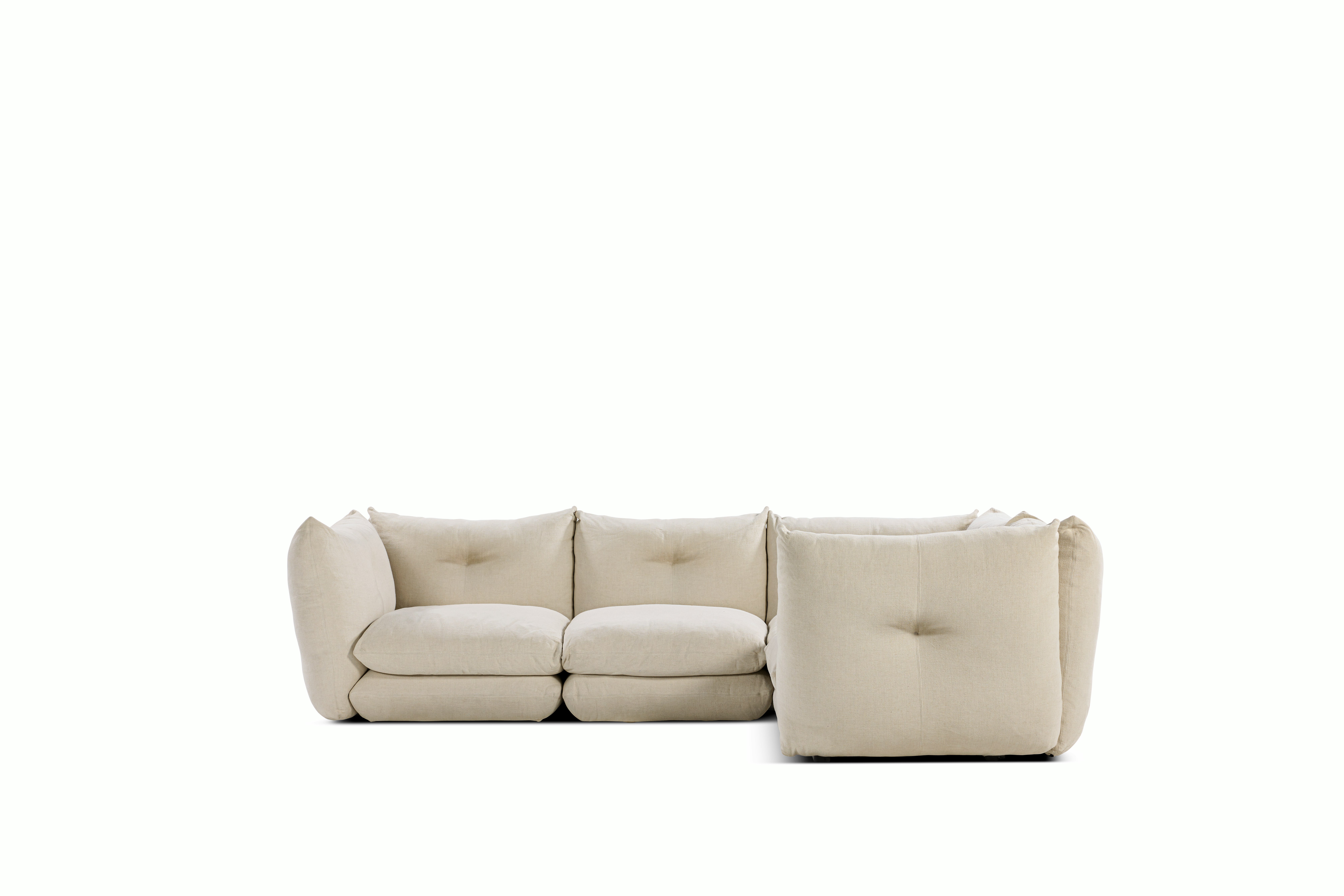 Pillo Sectional -  Right Four seater Standard or Deep  Haven Ivory