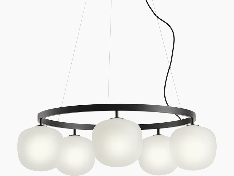 Rime Chandelier in Black Viewed from Front