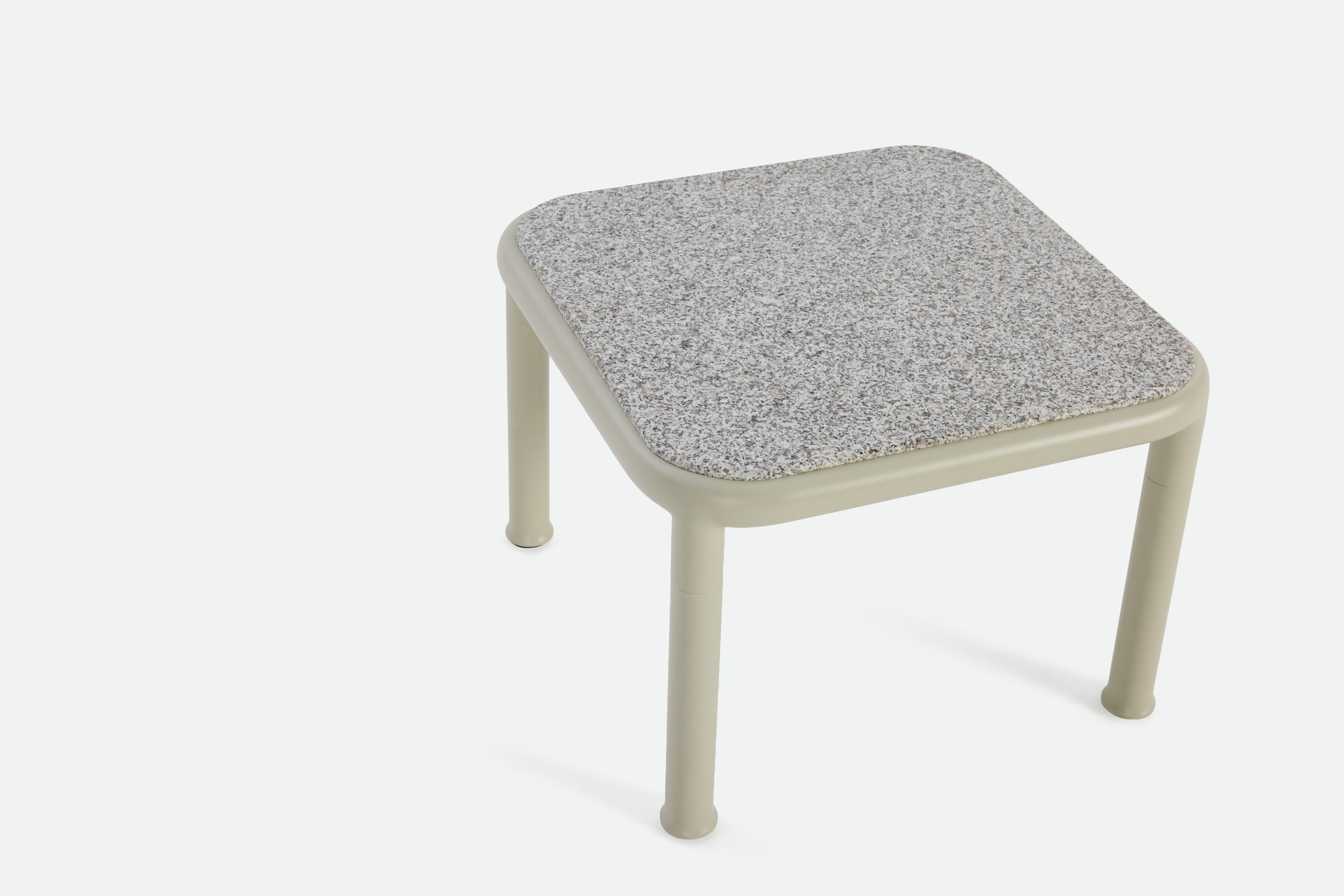 A detailed look at a Campus Outdoor Side Table in Pebble Grey.