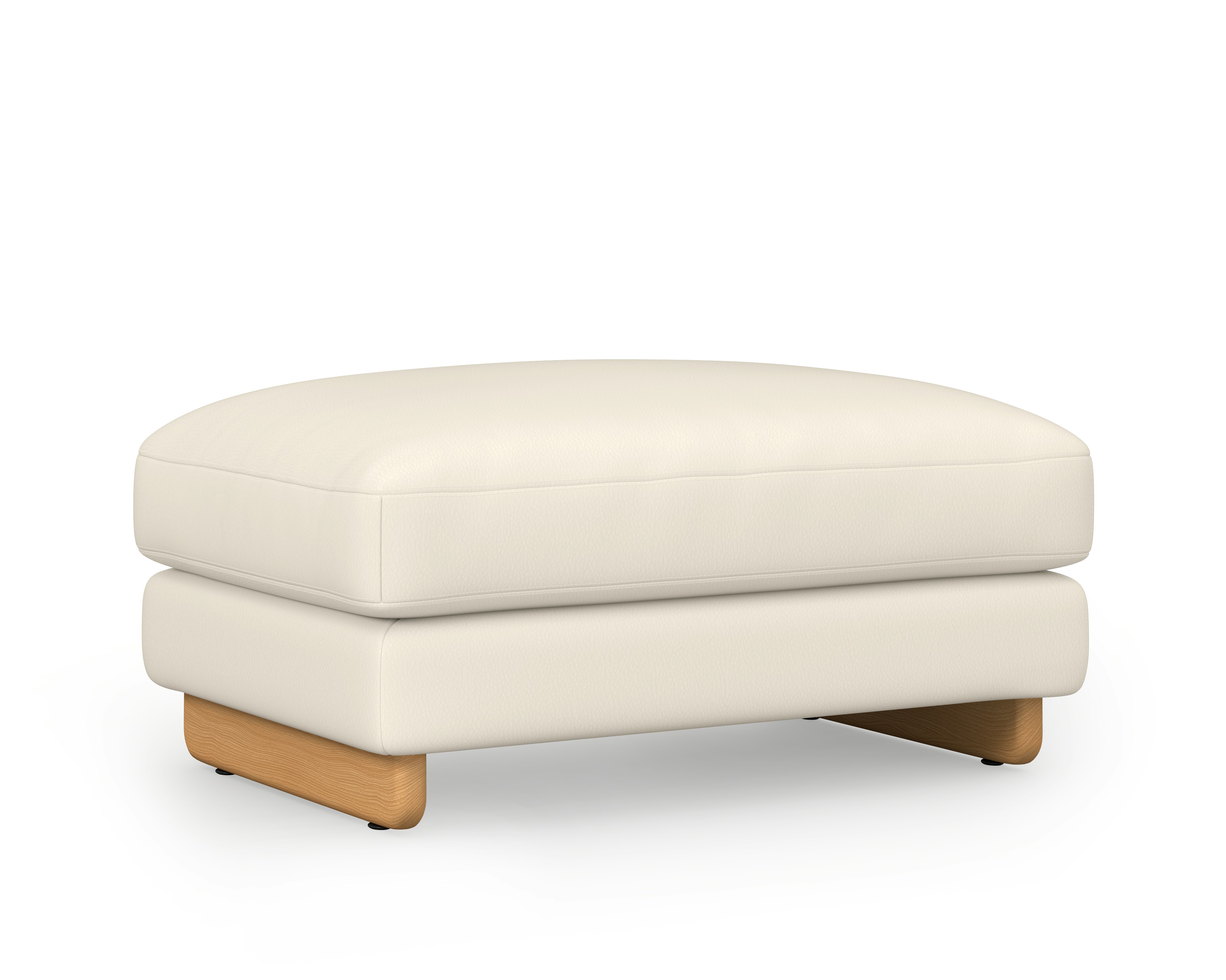Contra Ottoman - Large, Prone Leather, Lotus, Oak