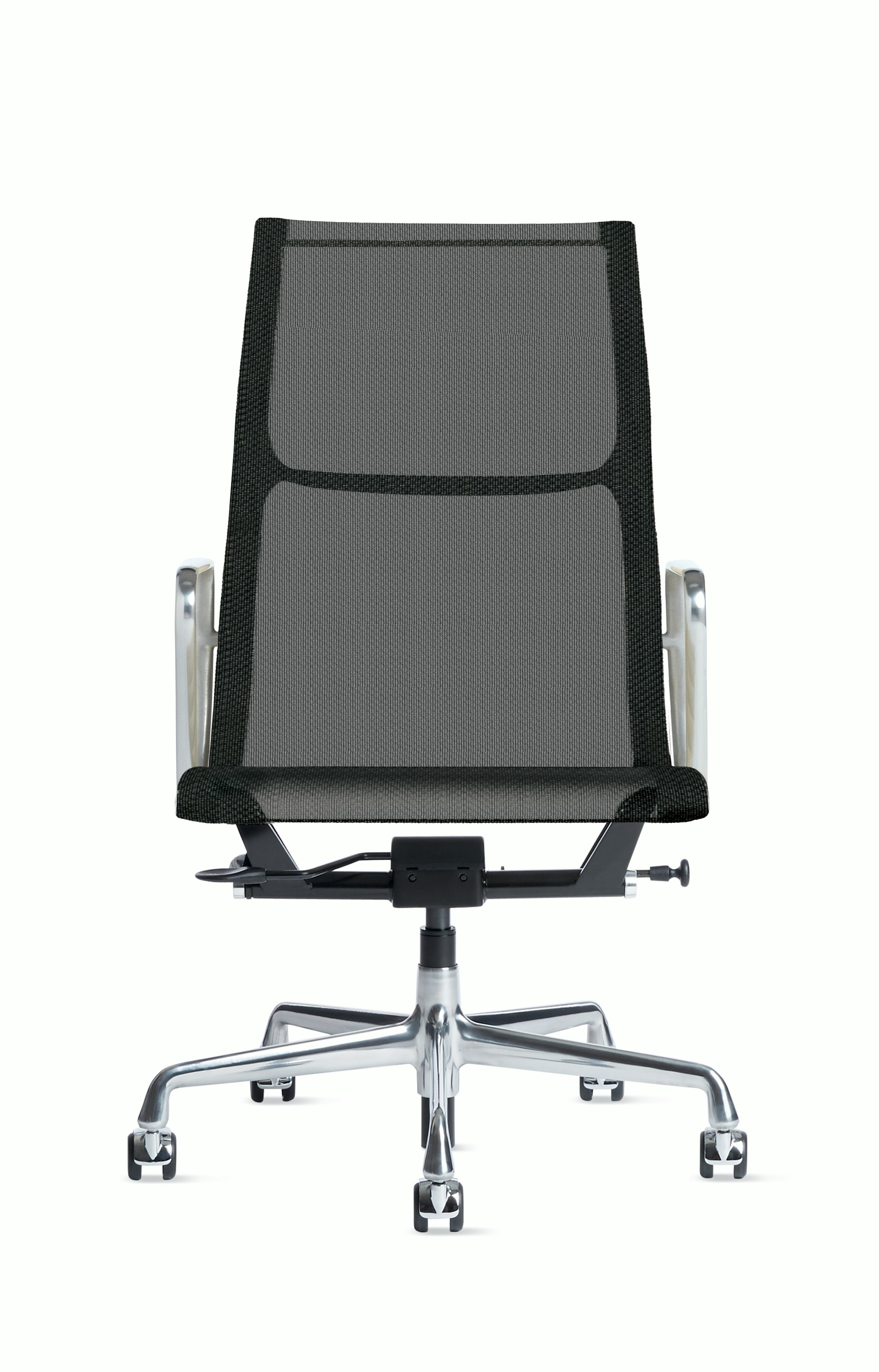 Eames Aluminum Group Chair - Exec, Cygnus, Black, Pol Alum, Pneu, Std, MD
