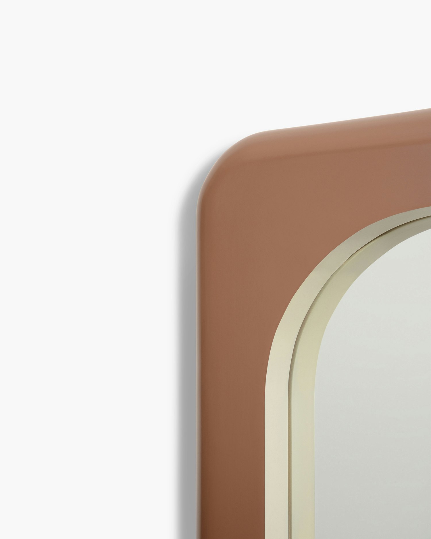 Bezel Mirror, Chocolate and Pearl