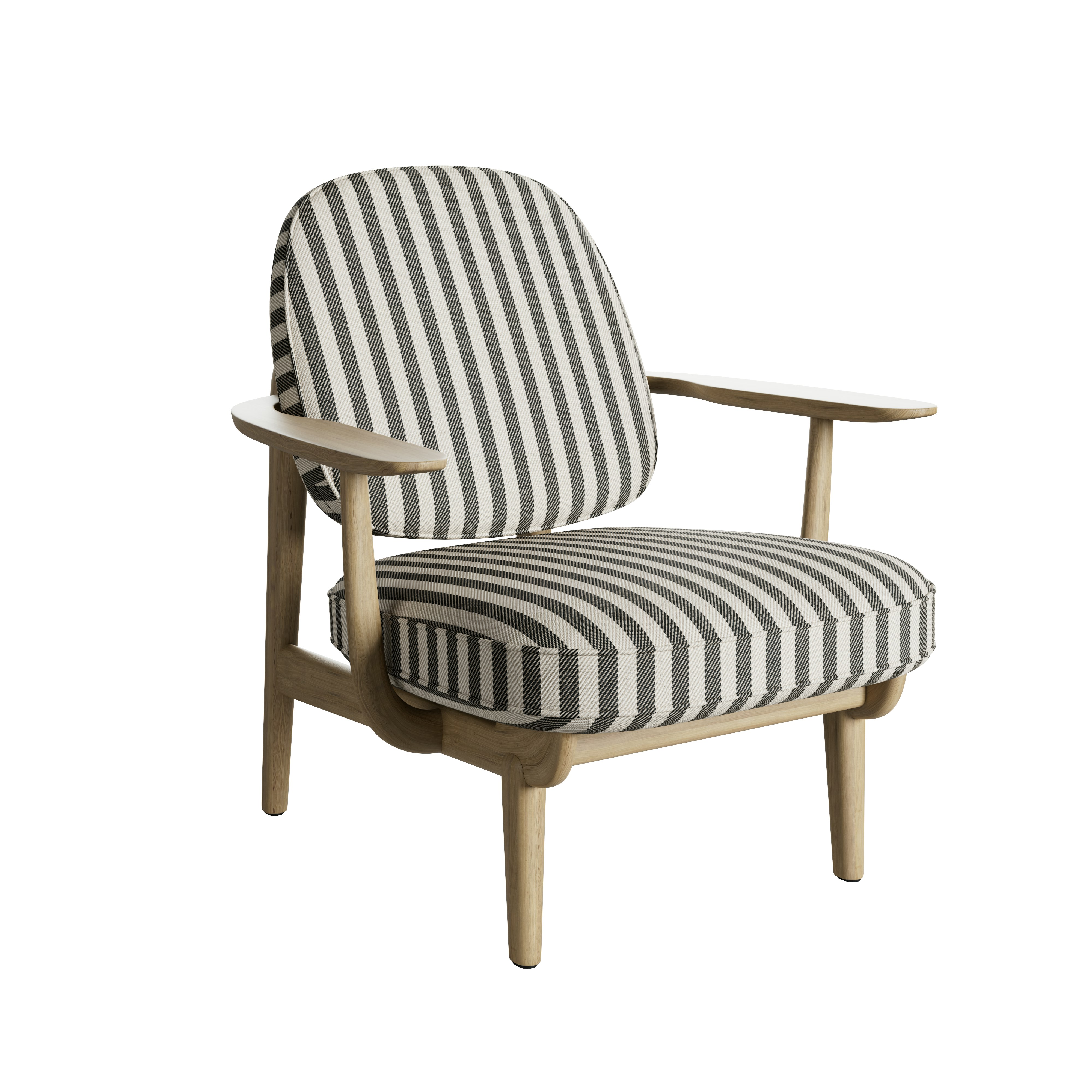 A Fred Chair in Liquiriziabianca viewed from an angle.
