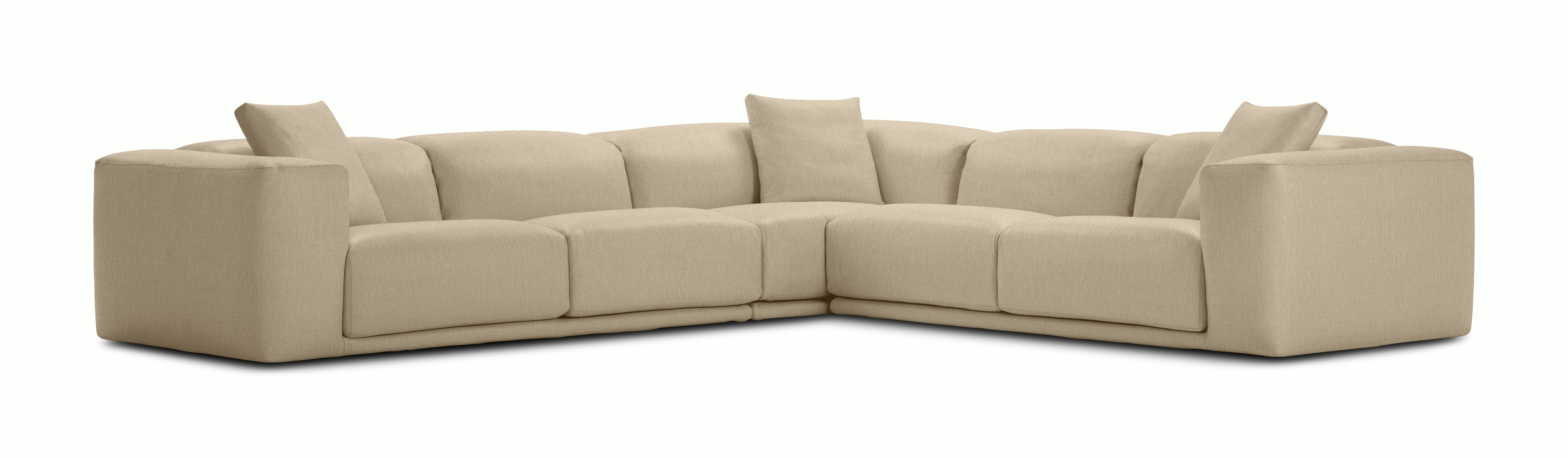 A Kelston Corner Sectional in Basket viewed from the front.