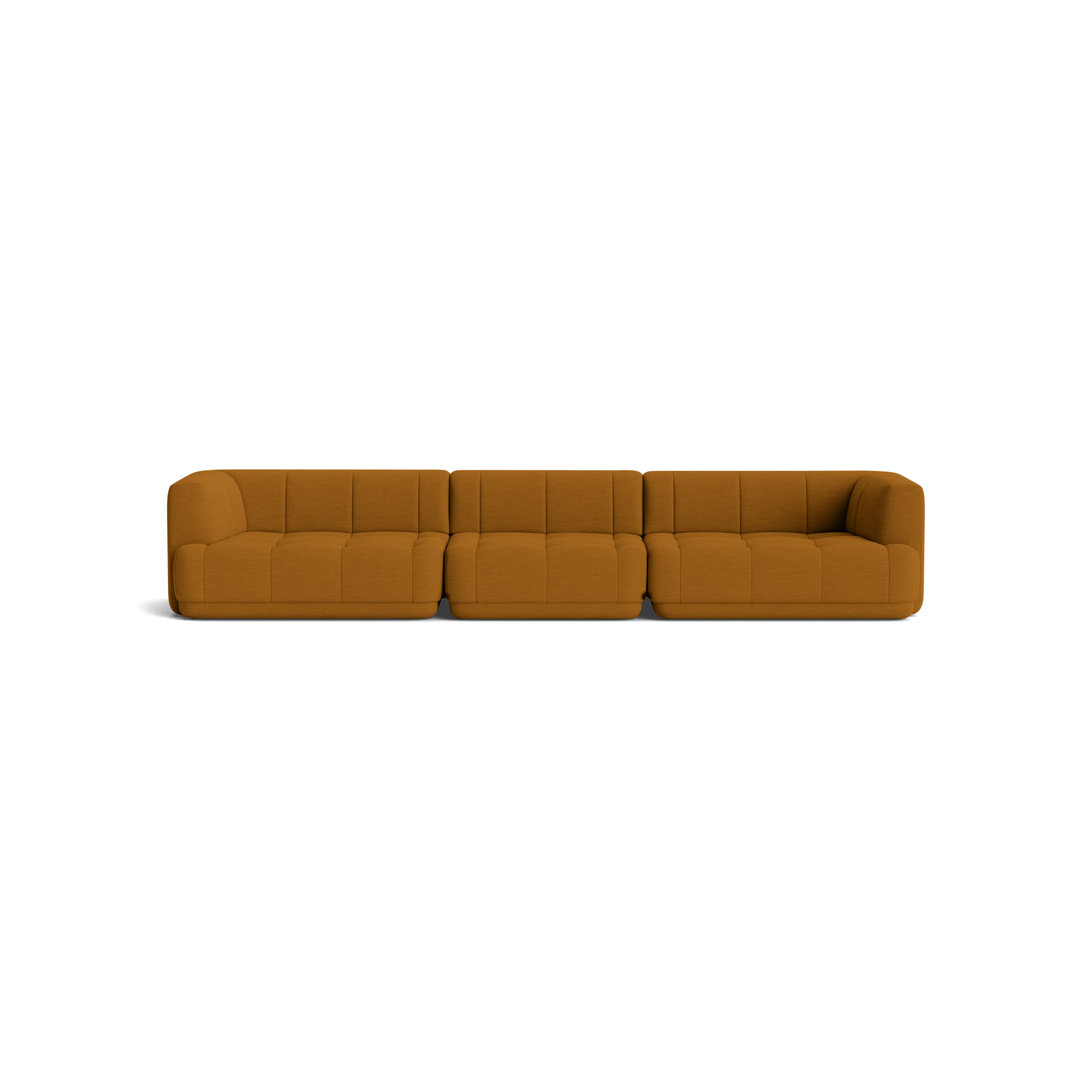 A Quilton Modular Sofa - 154.5 Inch, Mode, Nutmeg in Nutmeg viewed from the front.