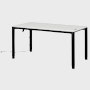 Spout S2S Table - 30" x 60"",  Laminate Studio White,  Ultra Black,  With Cable Tray,  With Storage Drawer,  Standard Height"