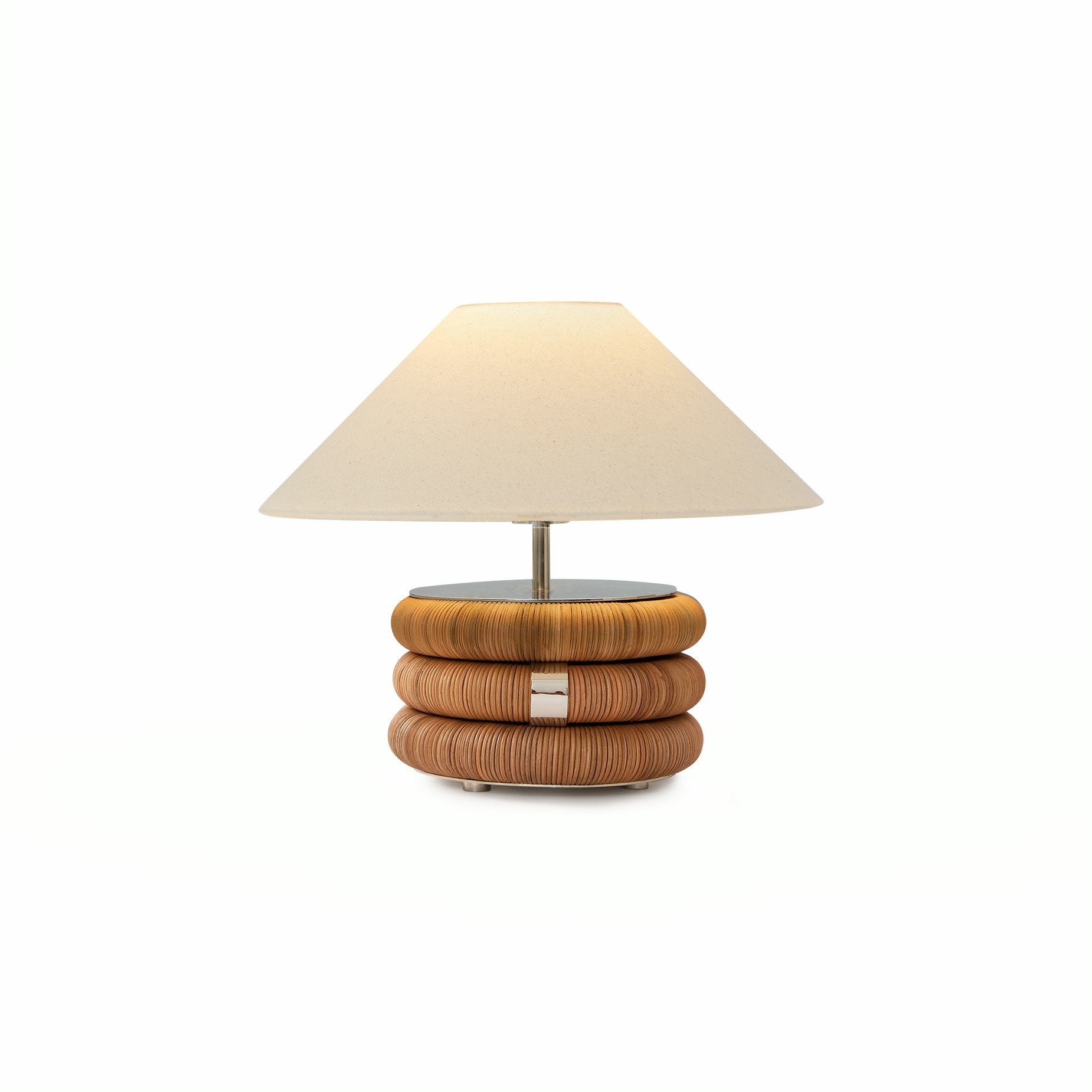 La Bobine Coil Table Lamp - Rattan