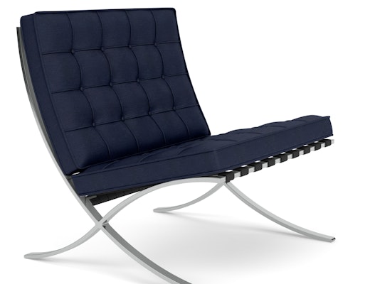Barcelona Chair in Haven - Midnight, Polished Chrome Barcelona Chair