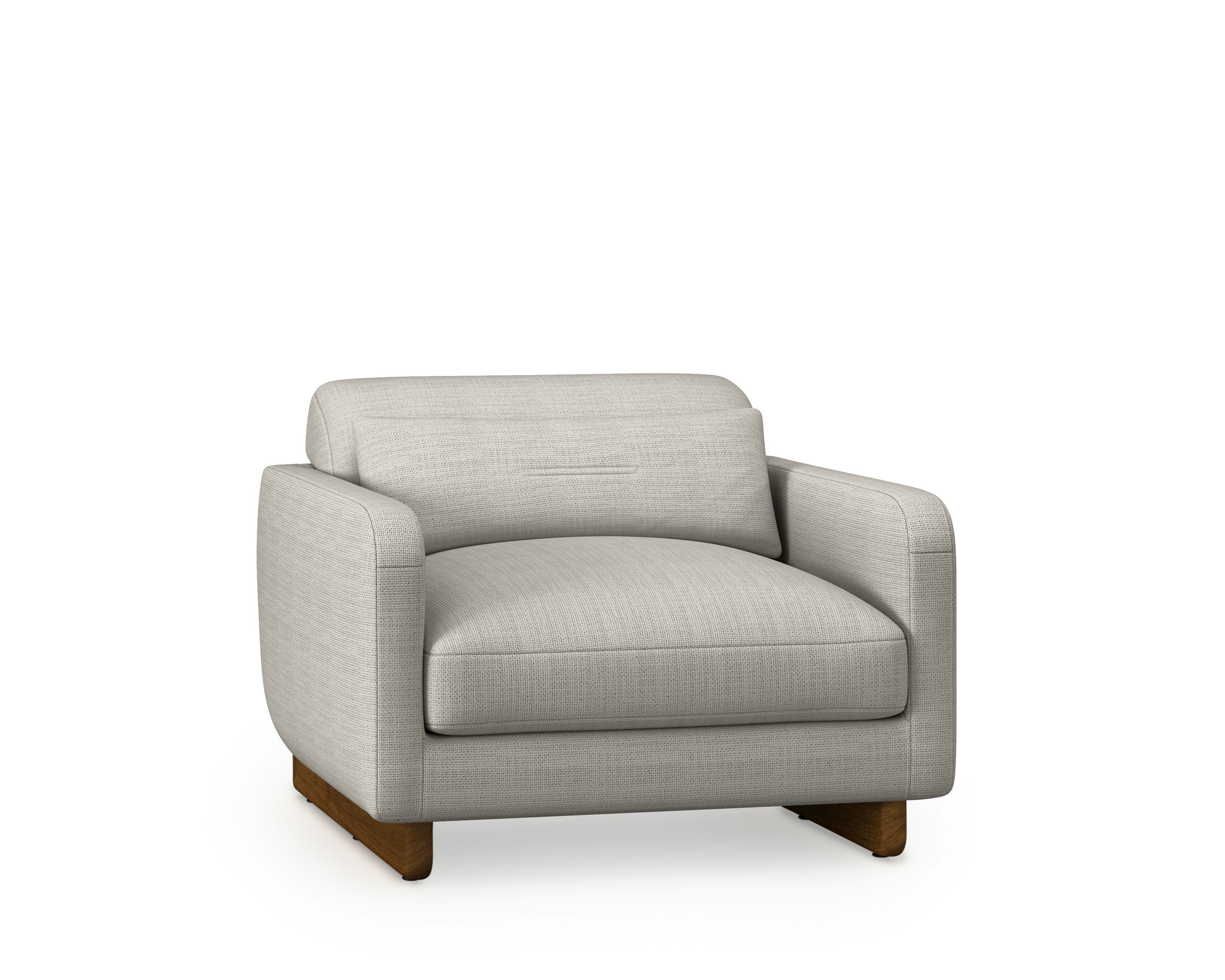 Contra Lounge Chair - With Arms, Pebble Weave, Buff, Walnut