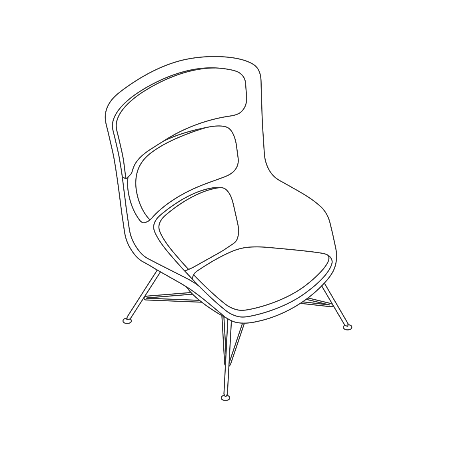 High Back - Wire Base