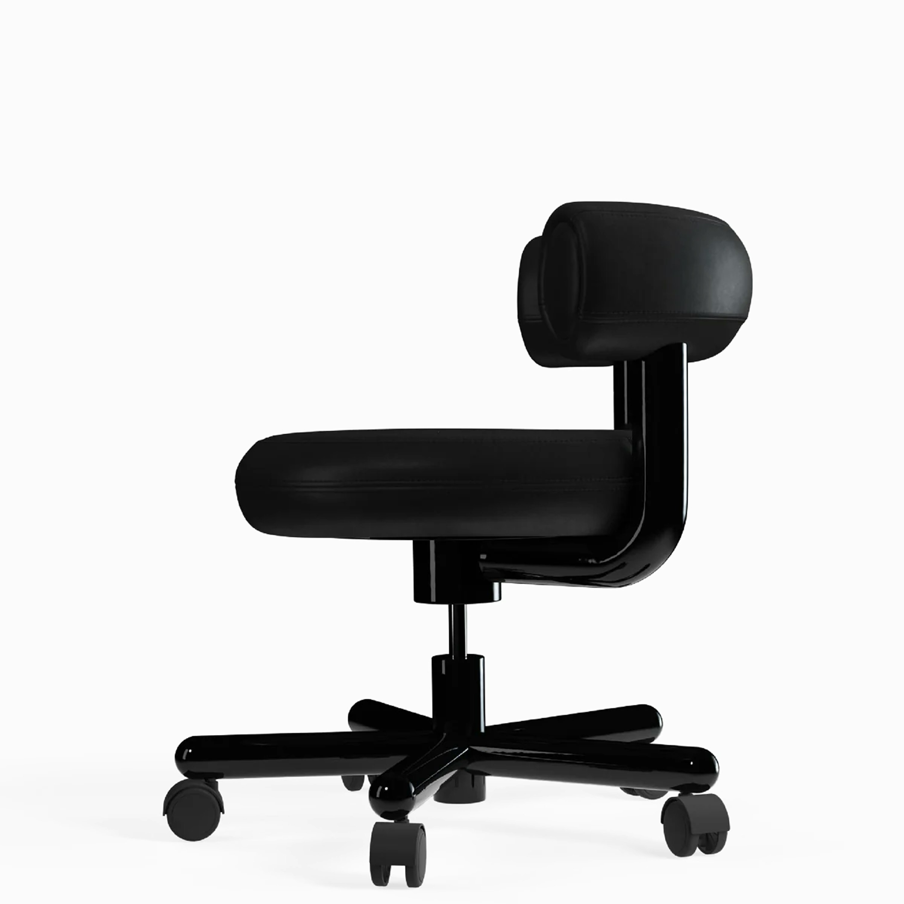 Fat Work Chair - Leather, Black