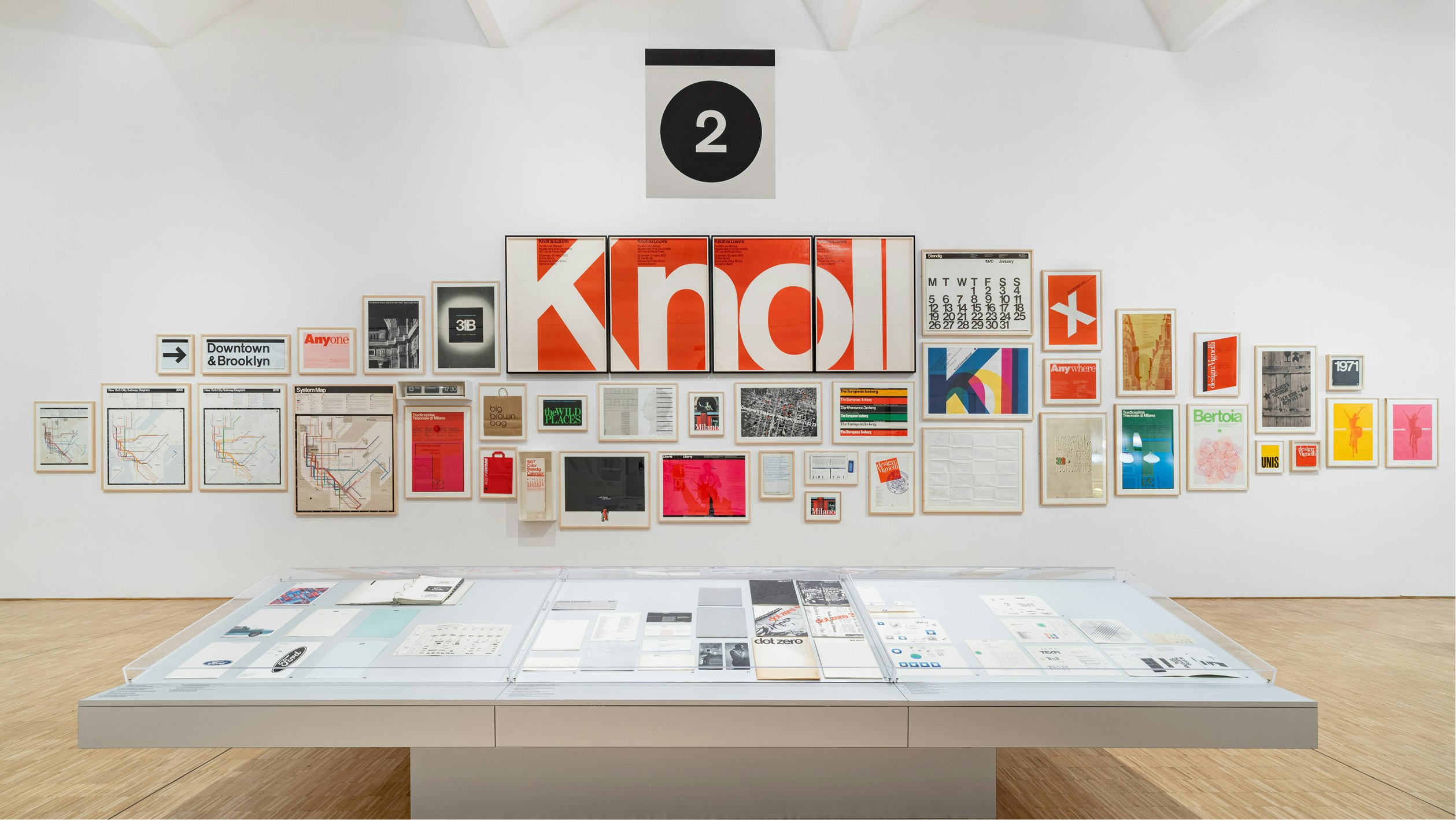 Colorful display of the Vignellis' art at Triennale Milano 2026.