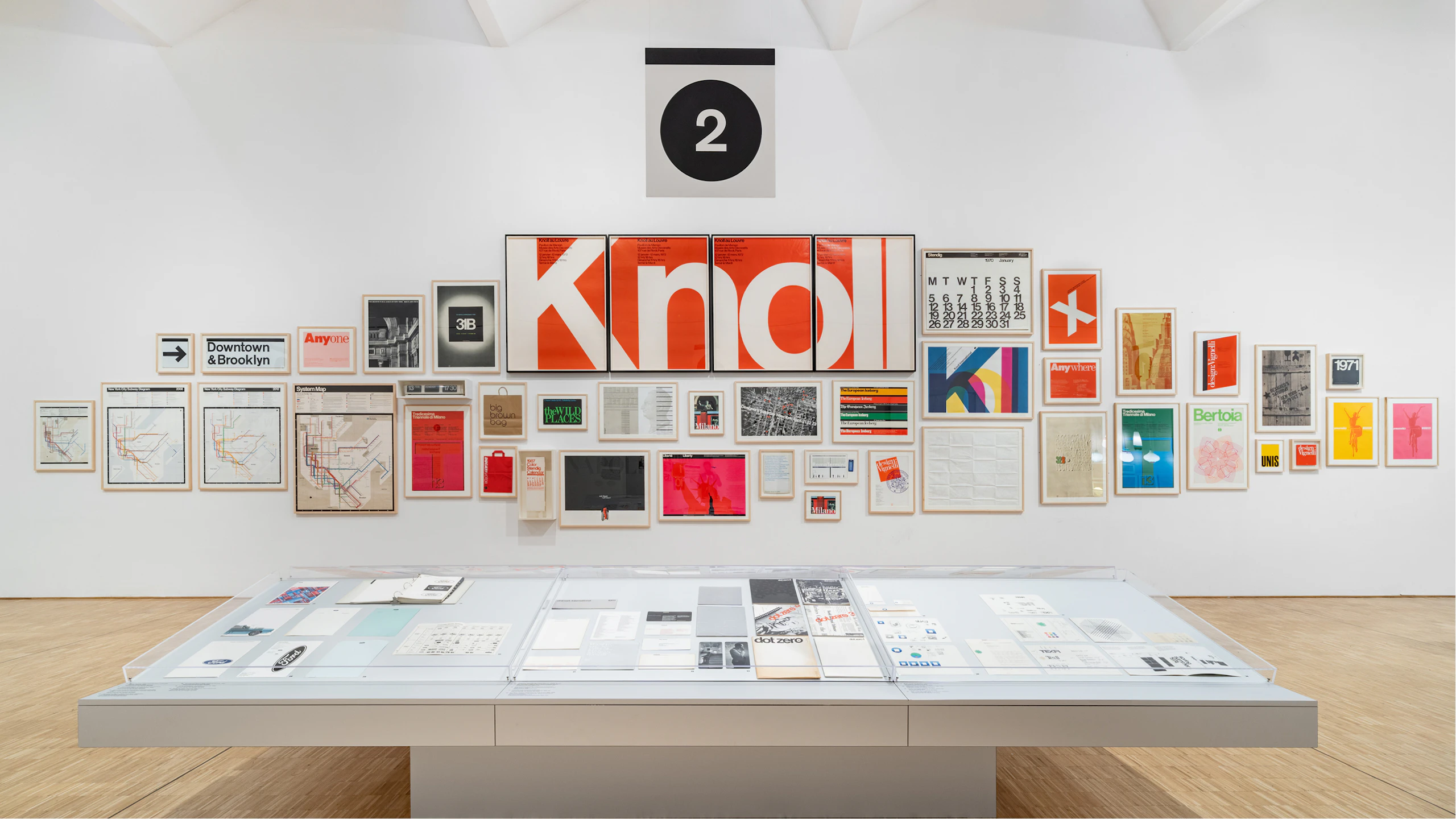 Colorful display of the Vignellis' art at Triennale Milano 2026.