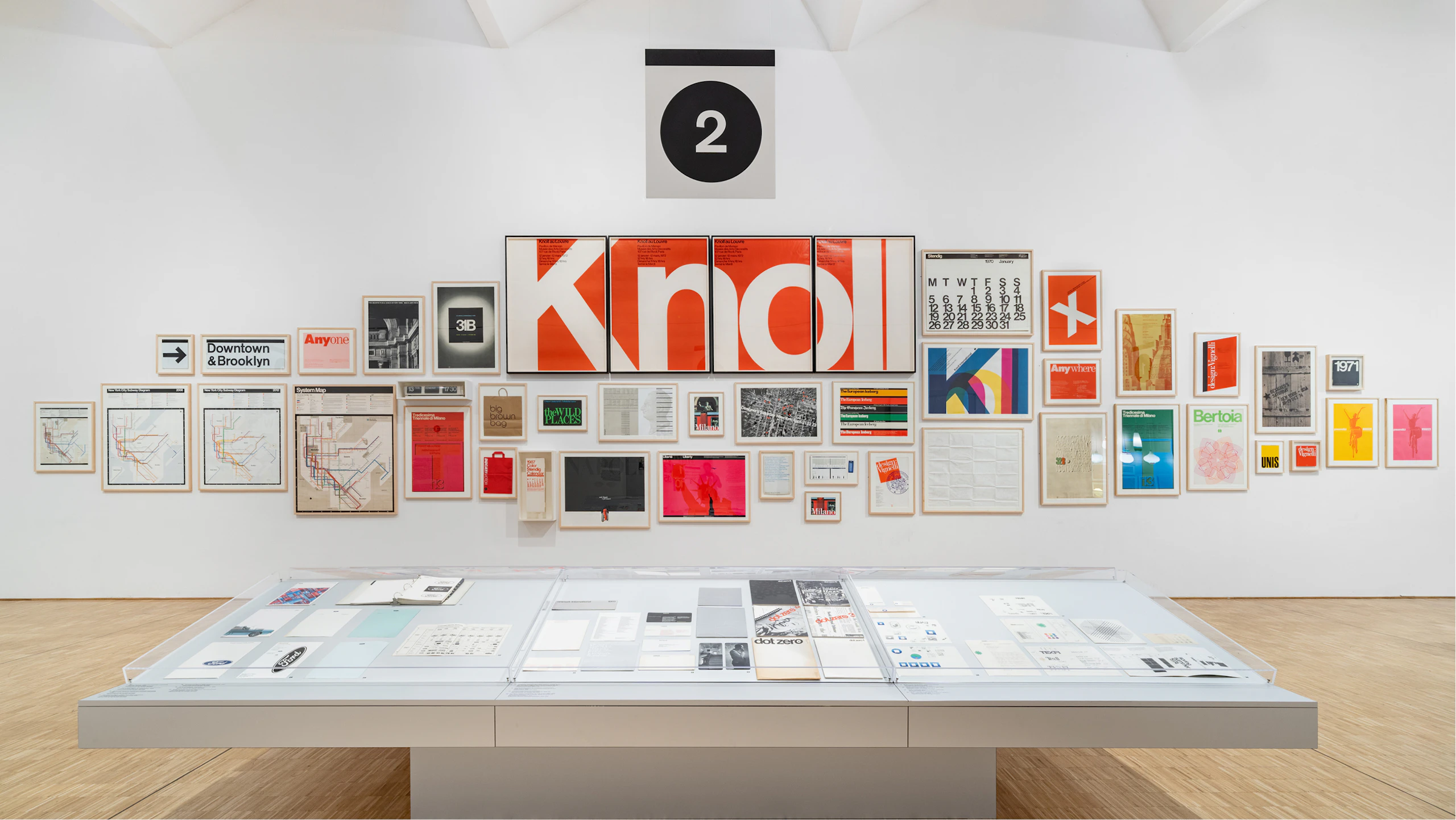 Colorful display of the Vignellis' art at Triennale Milano 2026.