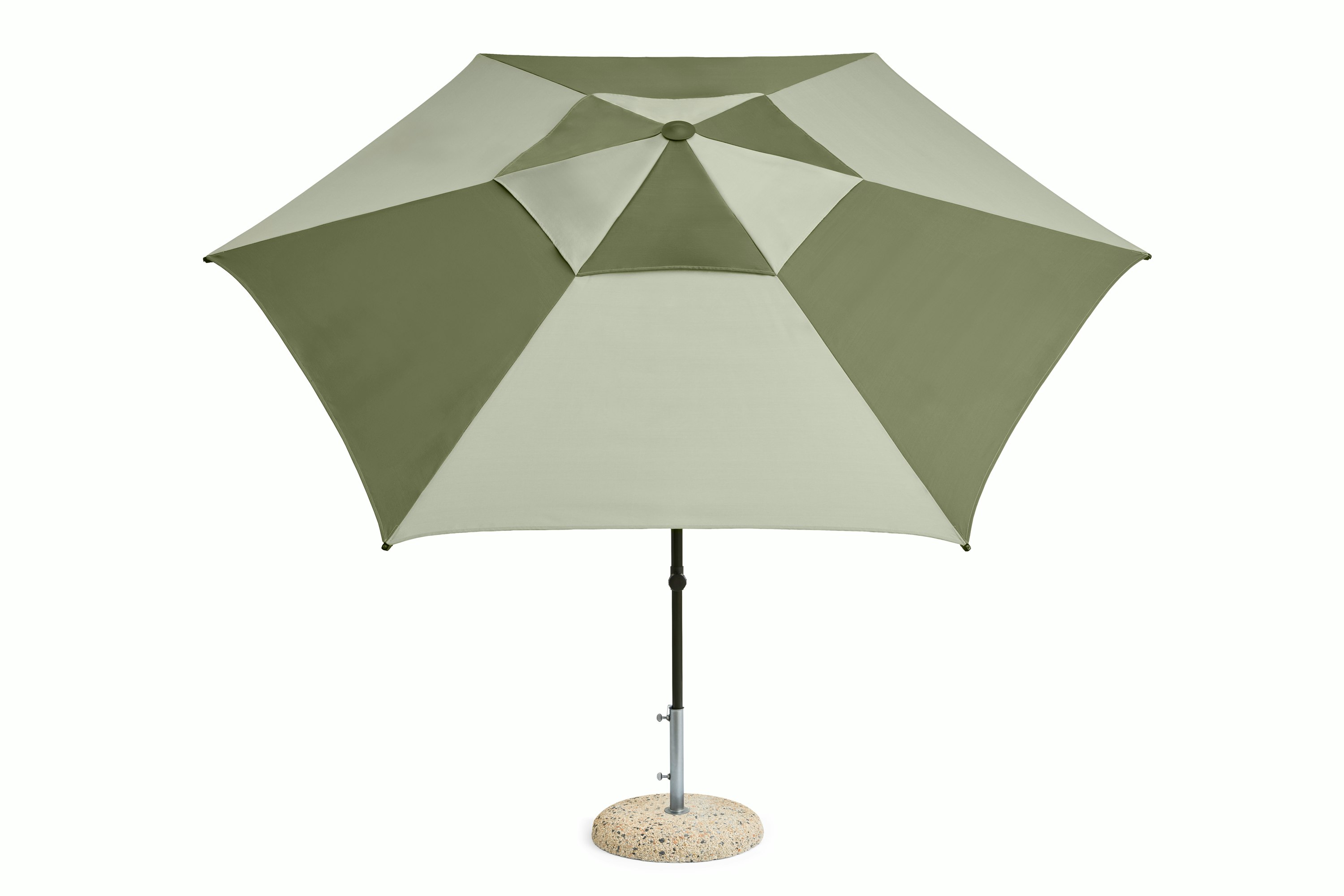 Terrazza Parasol - 10ft Hexagon, Green and Dark Green