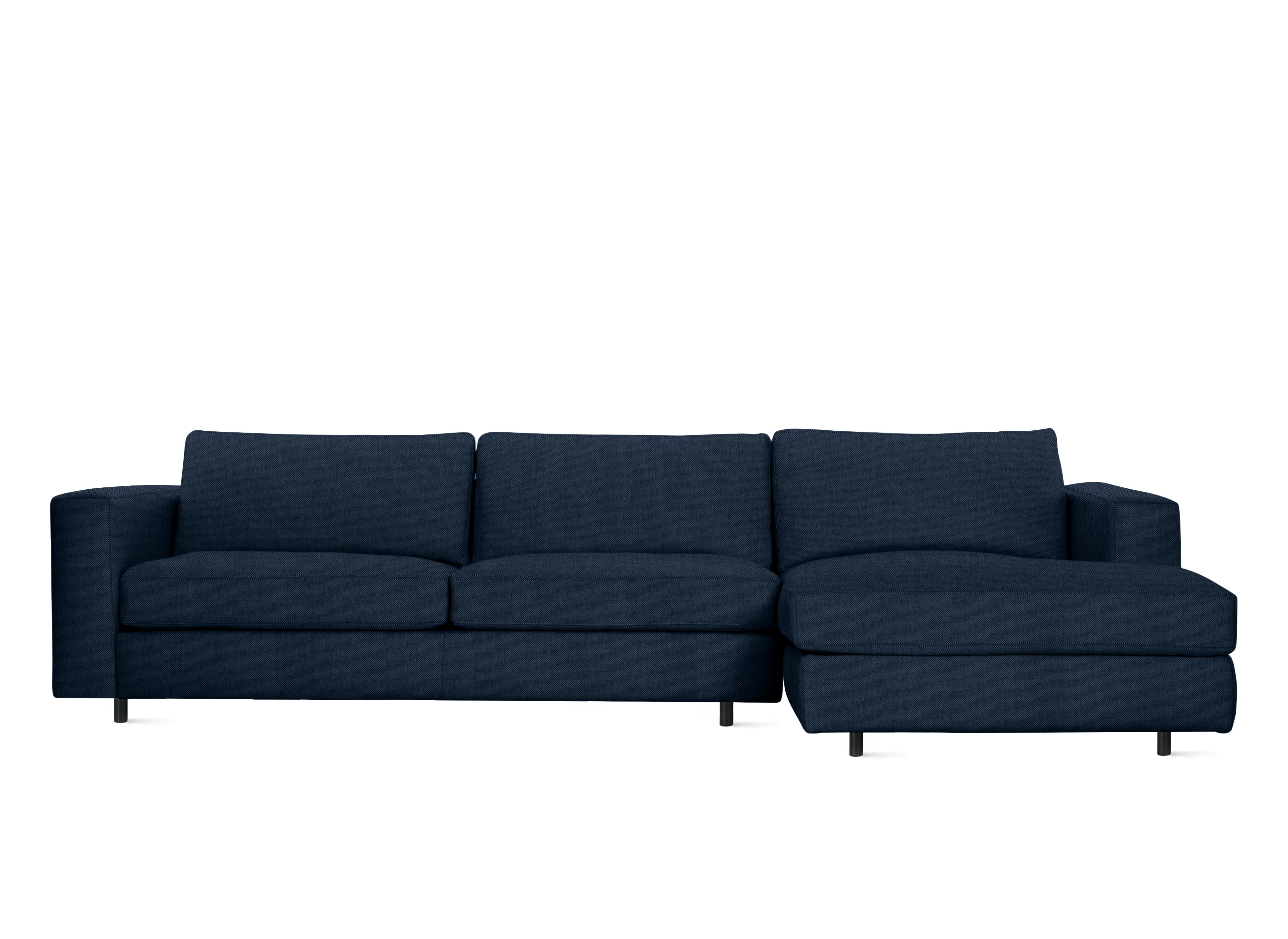 A Reid Sectional in Mode, Society with Black finish viewed from the front.
