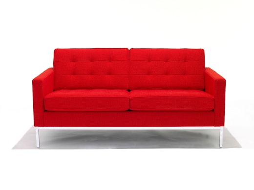 Florence Knoll Settee in KnollTextiles Cato red