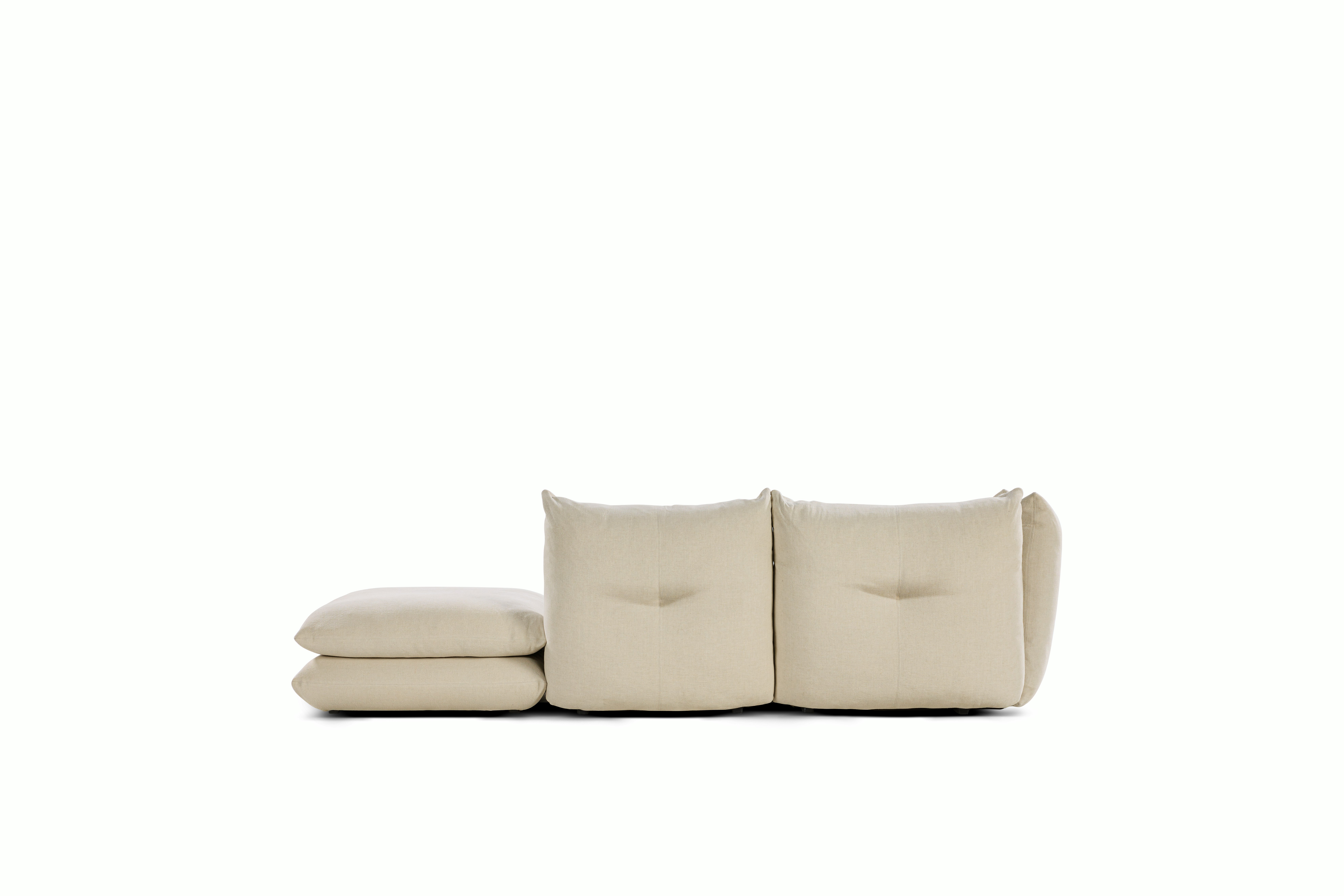 Pillo Sectional -  Left Two Seater with Ottoman Standard or Deep  Haven Ivory