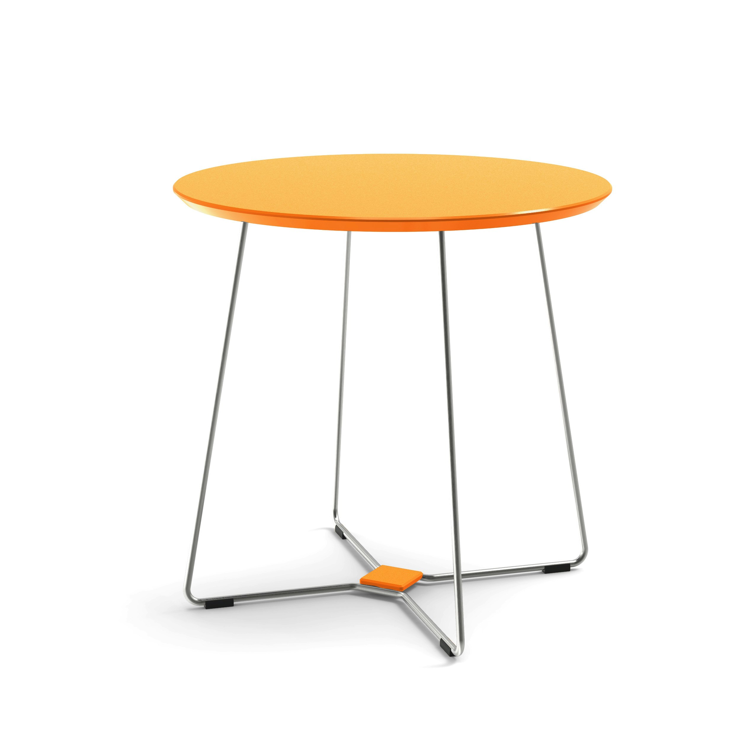 Keene Dining Table - Orange, Stainless Steel