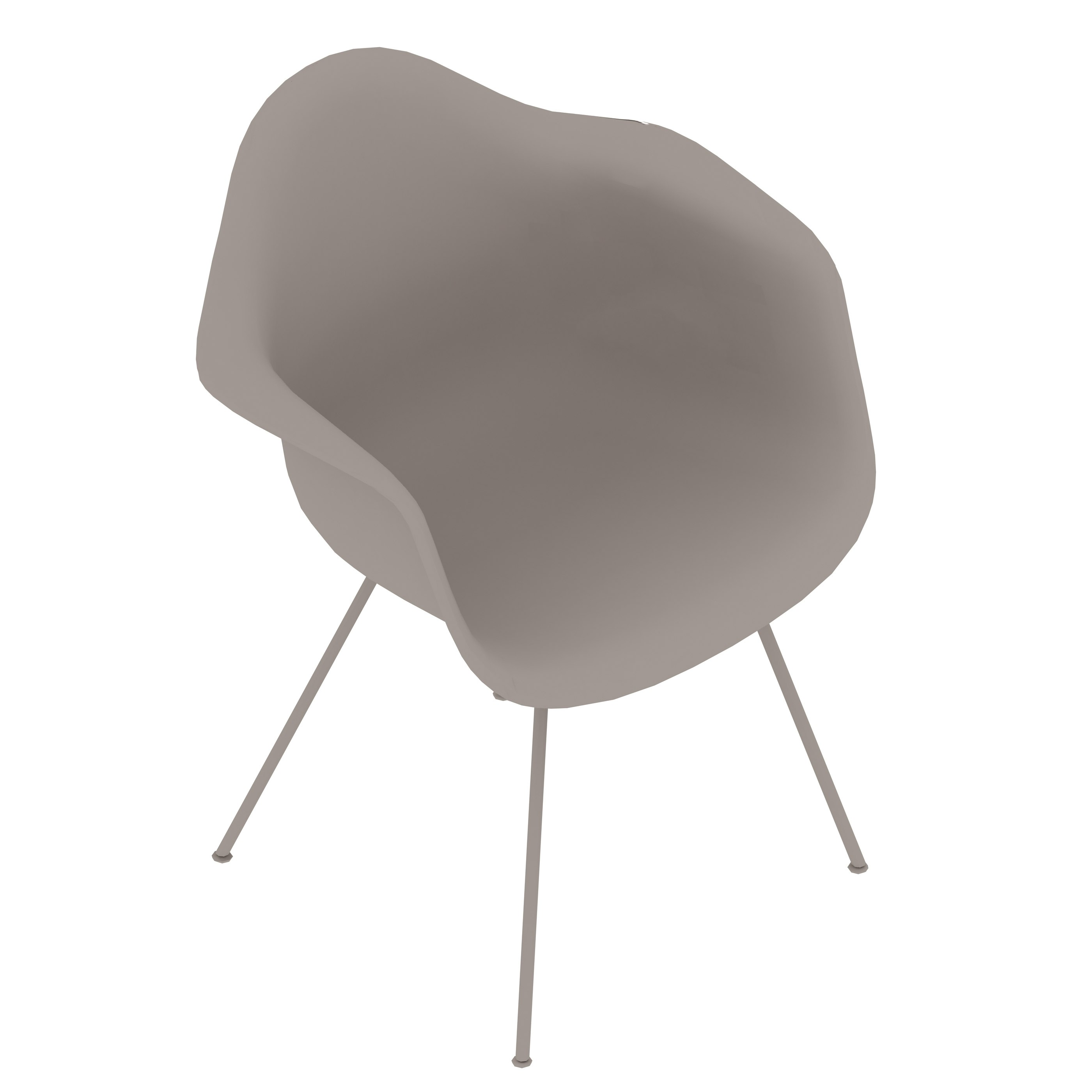A generic rendering - Eames Molded Fiberglass Armchair | 4-Leg Base | Fully Upholstered