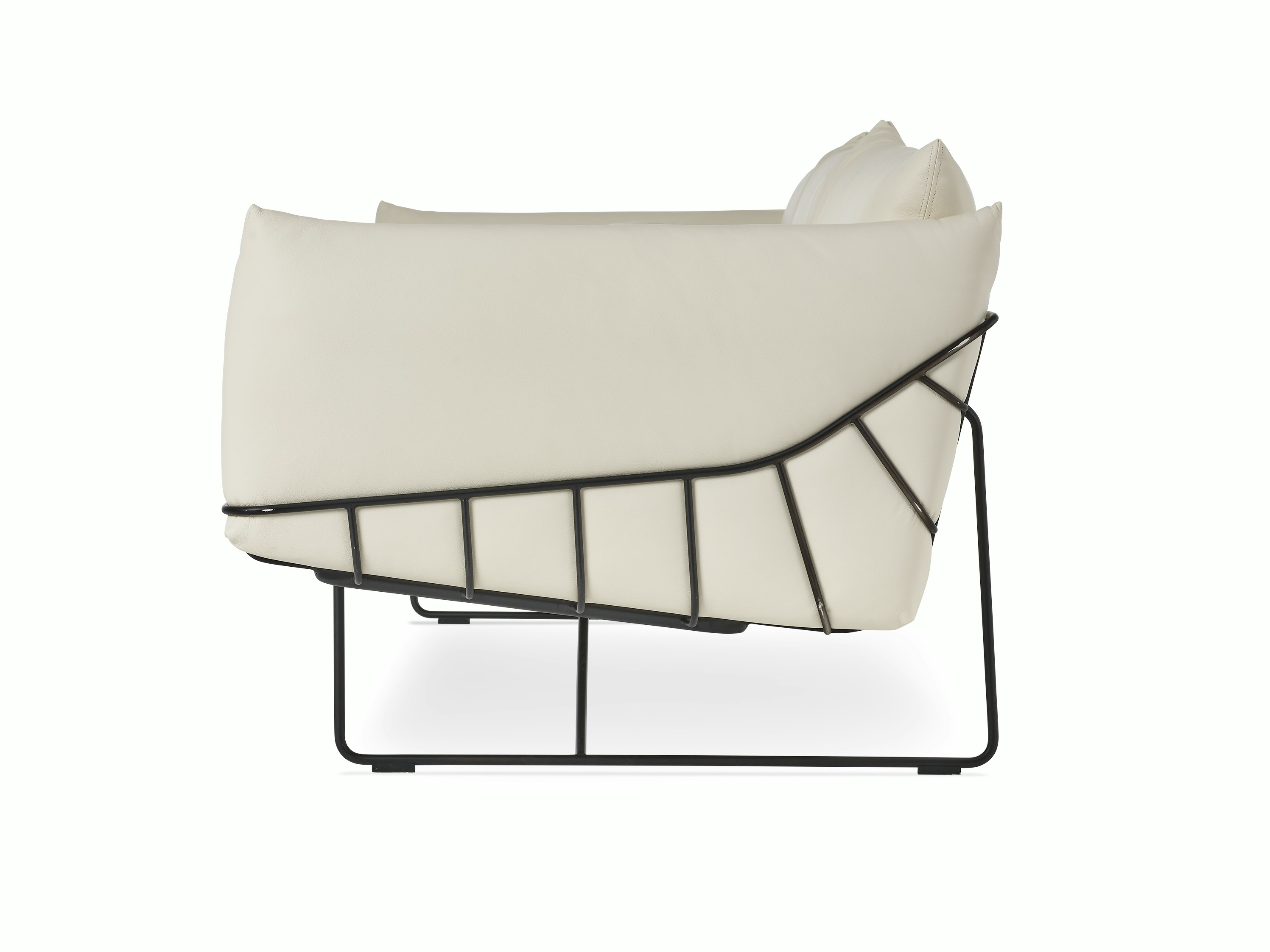 Wireframe Sofa -  3-Seat,  Prone Leather,  Lotus,  Black