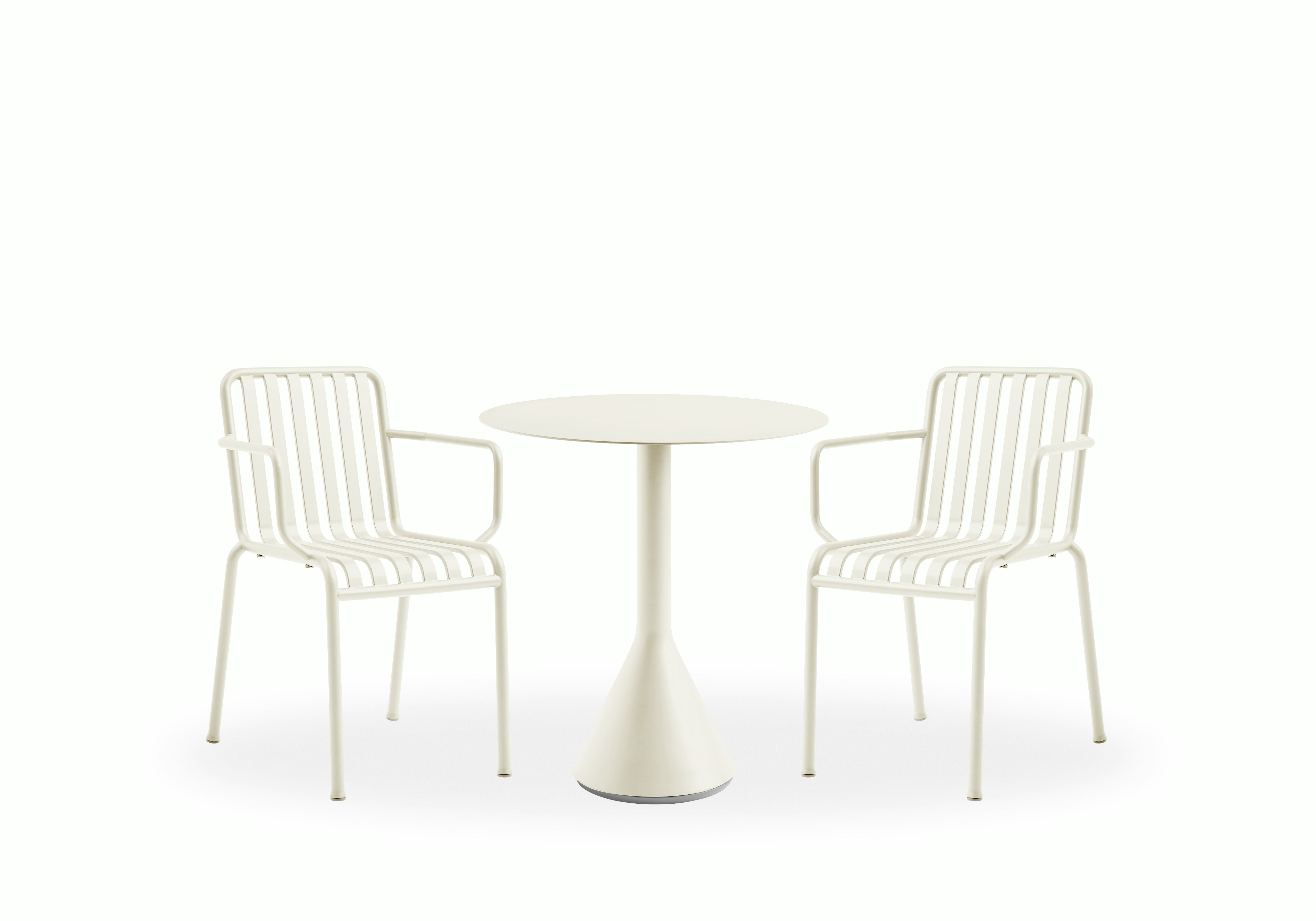 Palissade Caf&eacute; Set - Cone Table Round,  Armchair,  White