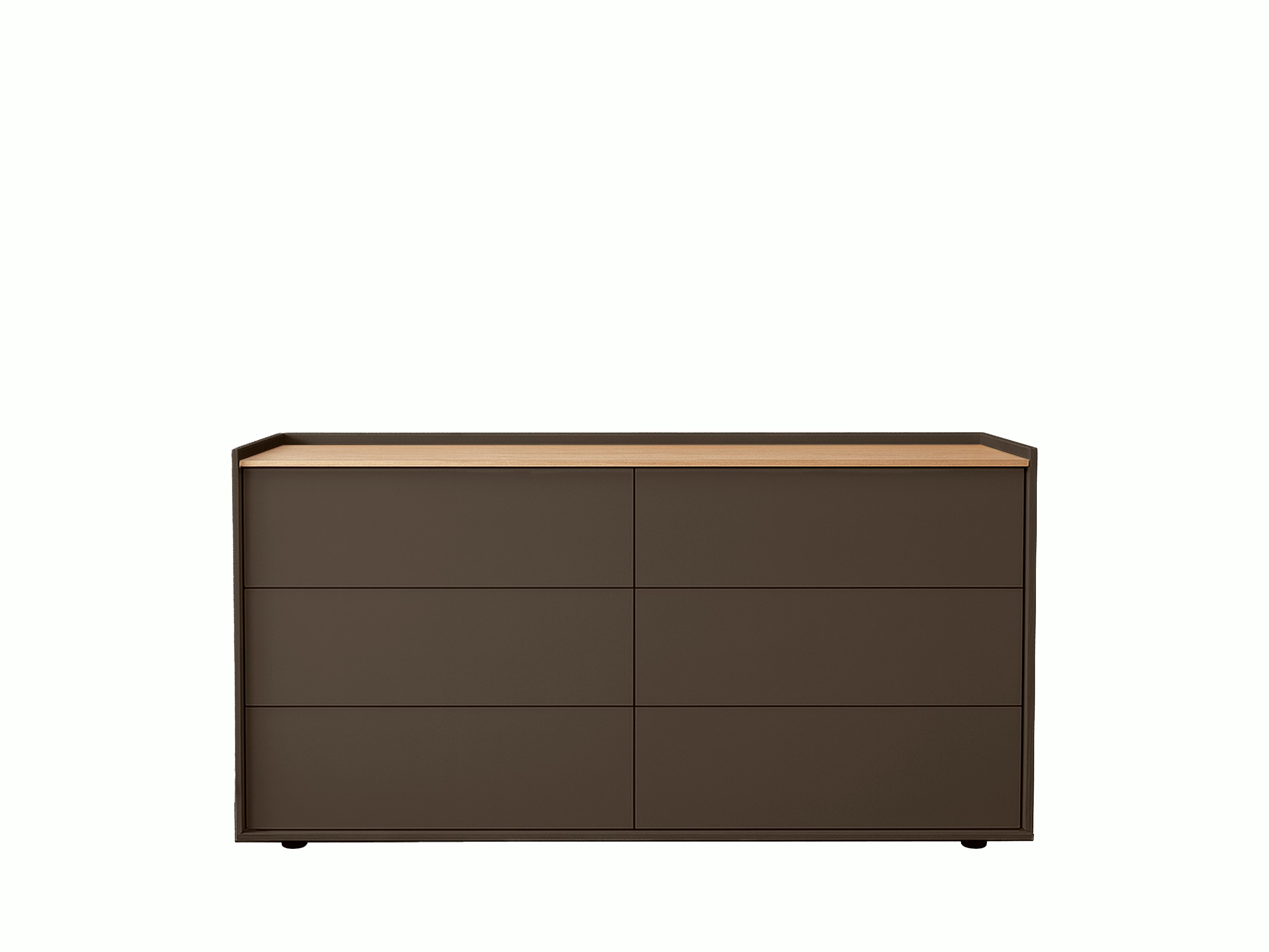 A Bera Dresser in onix, organicoak viewed from the front.