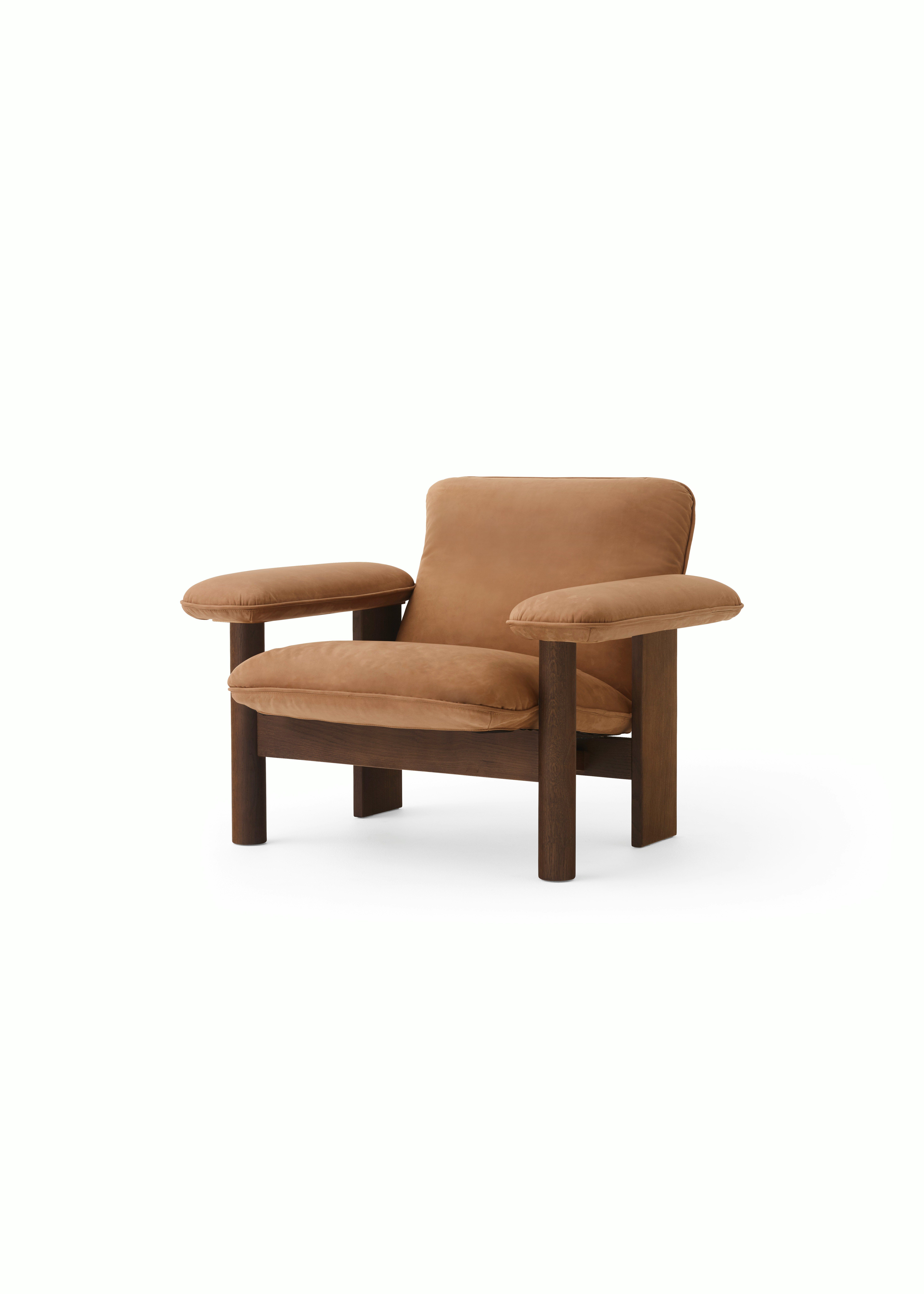 Brasilia Lounge Chair - Low Back, Dark Stained Oak, Dunes, Camel
