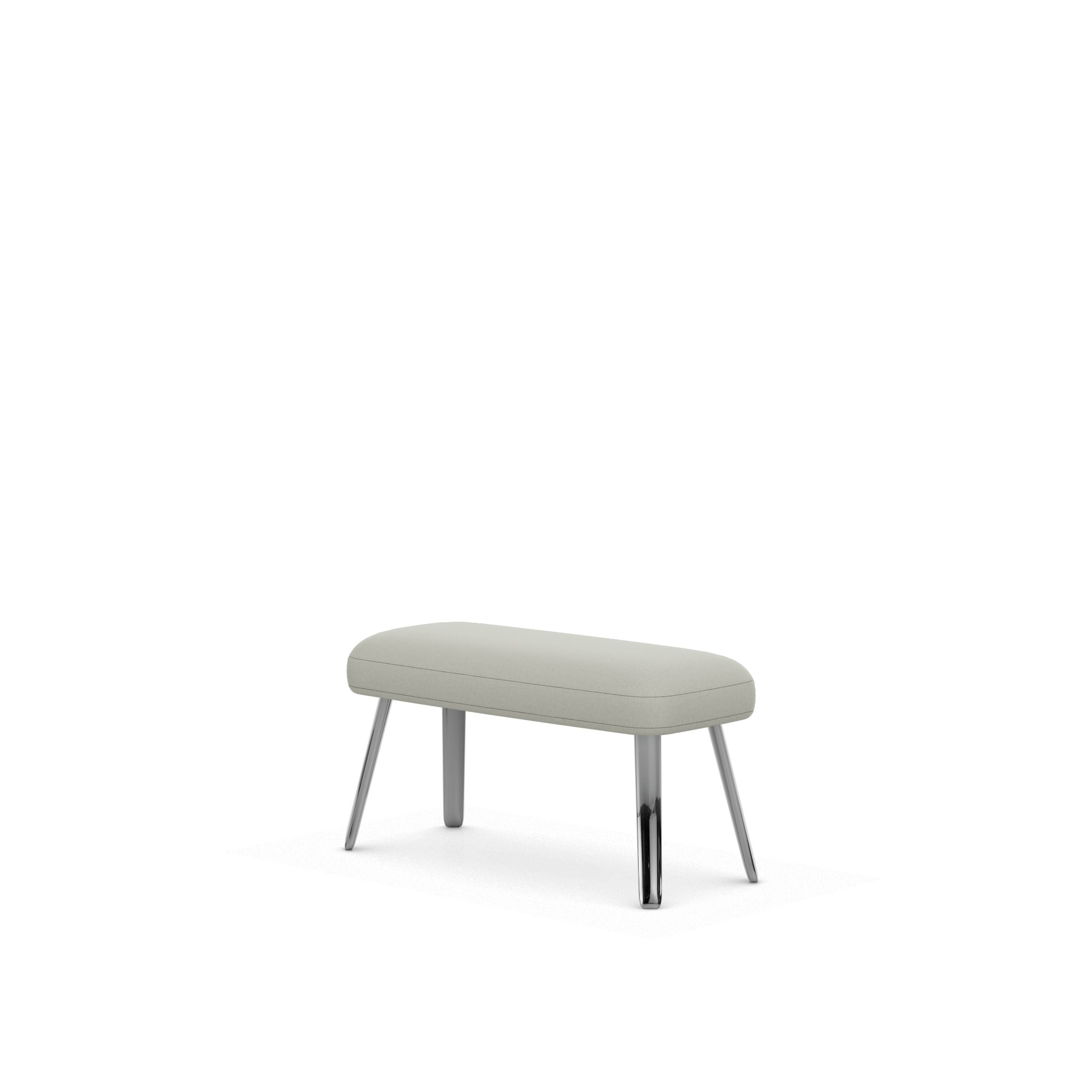 Grand Repos Panchina Bench - Hola, Pearl, Polished Aluminum