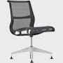 Setu Side Chair - No Arms,  Intercept,  Graphite,  Graphite,  Silver Alloy,  Glide