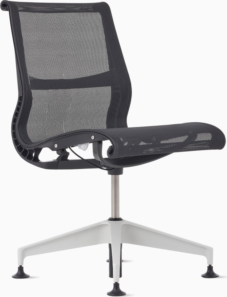 Setu Side Chair - No Arms,  Intercept,  Graphite,  Graphite,  Silver Alloy,  Glide