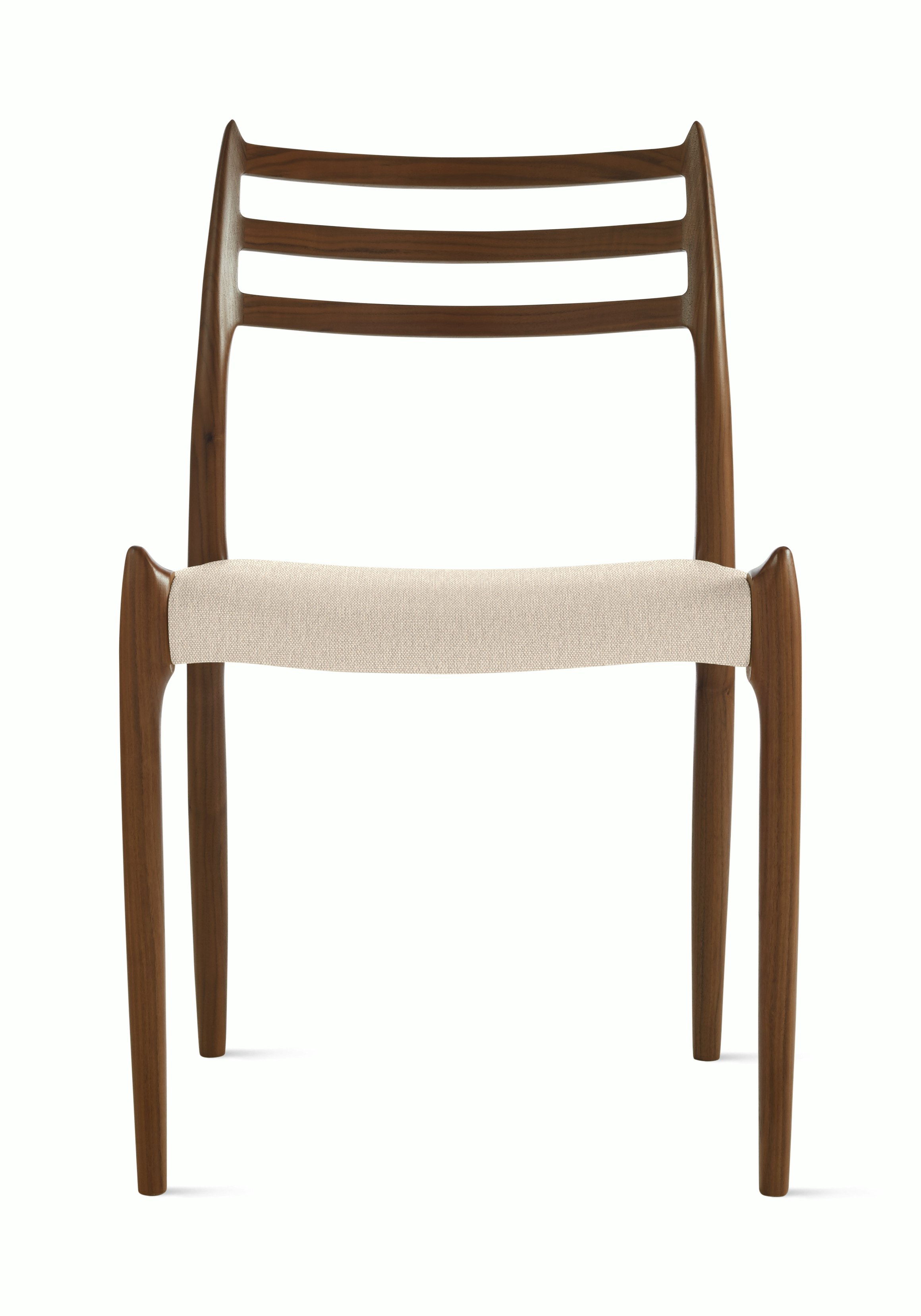 Moller Model 78 Side Chair in Walnut,  Album Linen,  Gentle