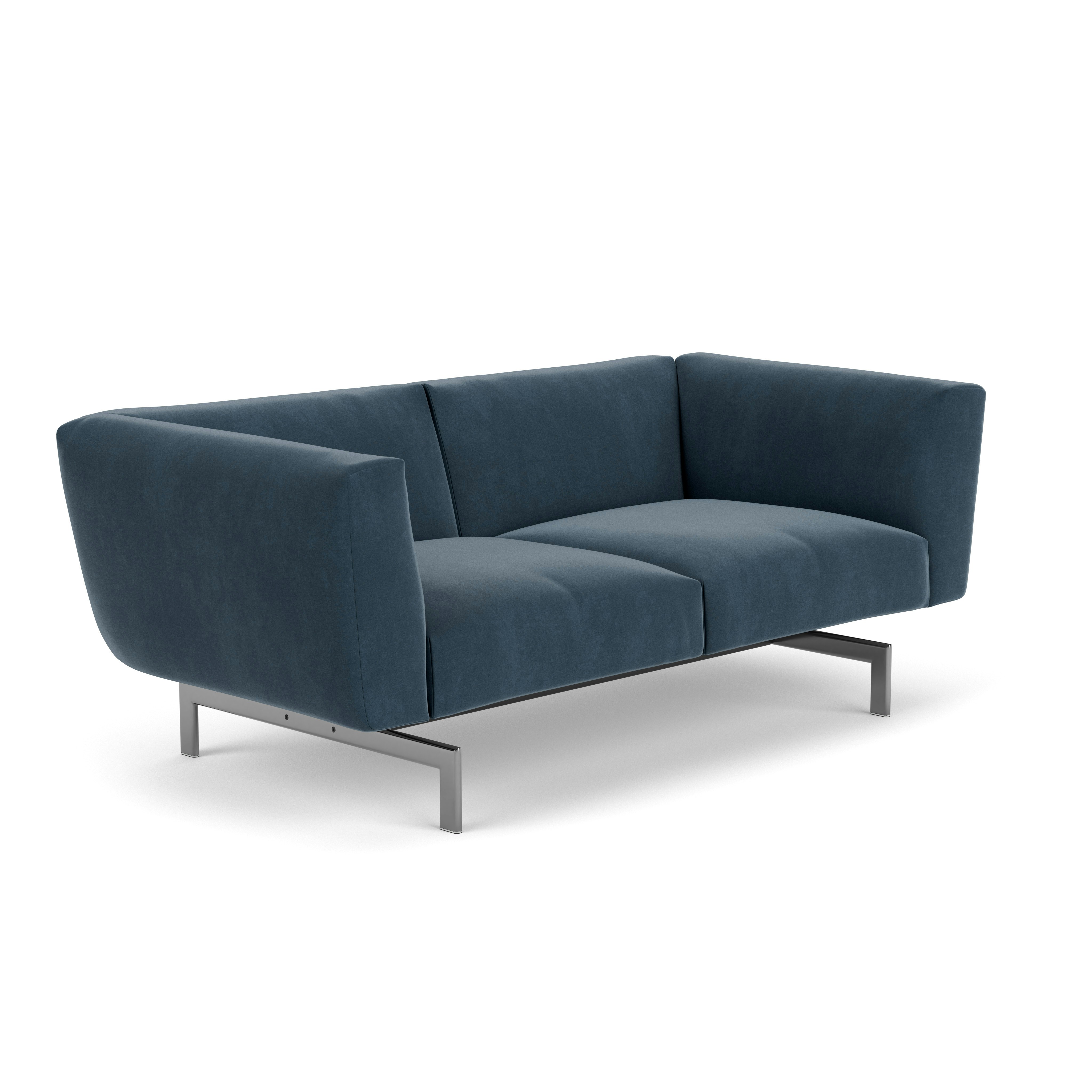 Avio Sofa - Two Seater, Knoll Velvet, Marina, Polished Chrome