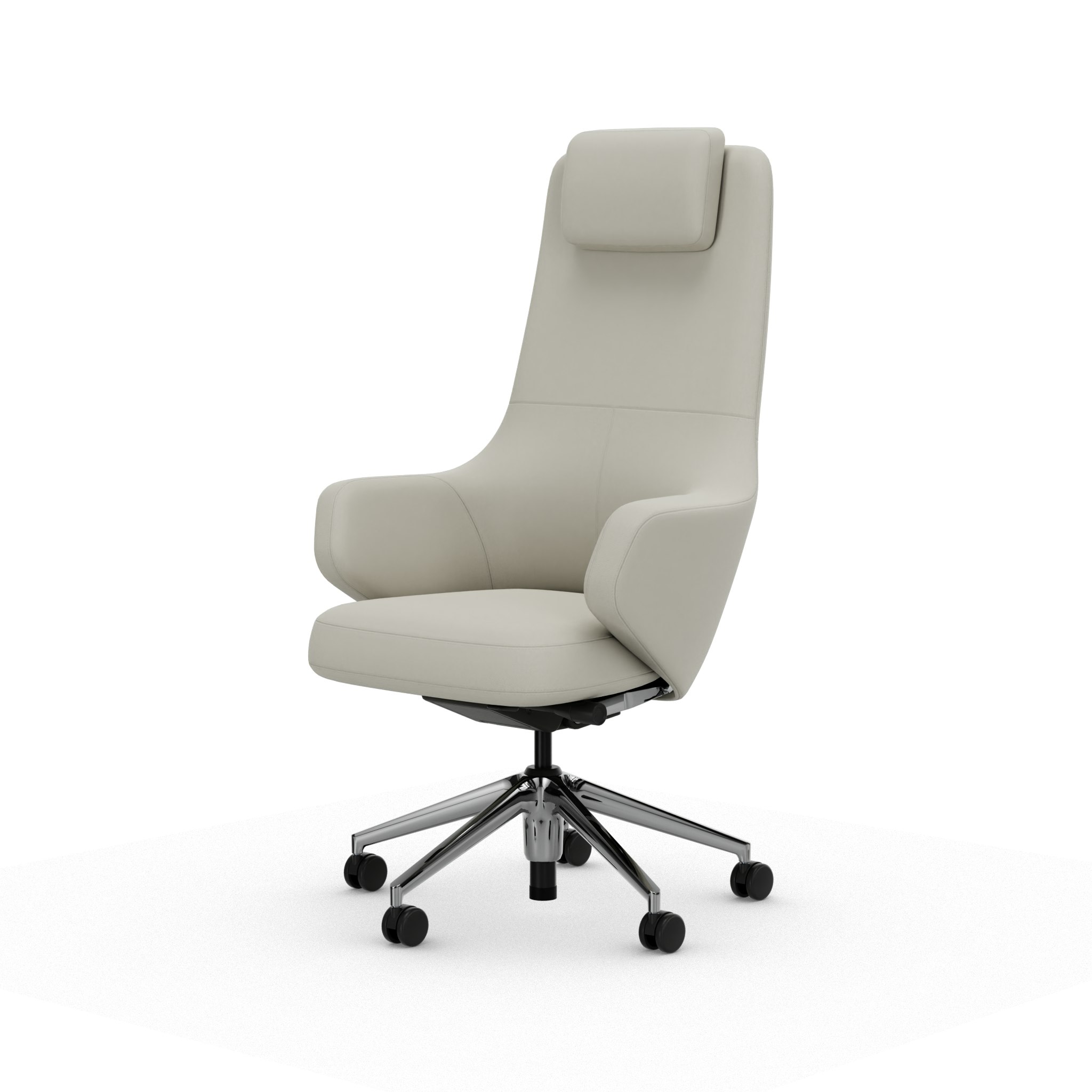 Grand Executive Task Chair - High Back, Leather Premium F, Snow