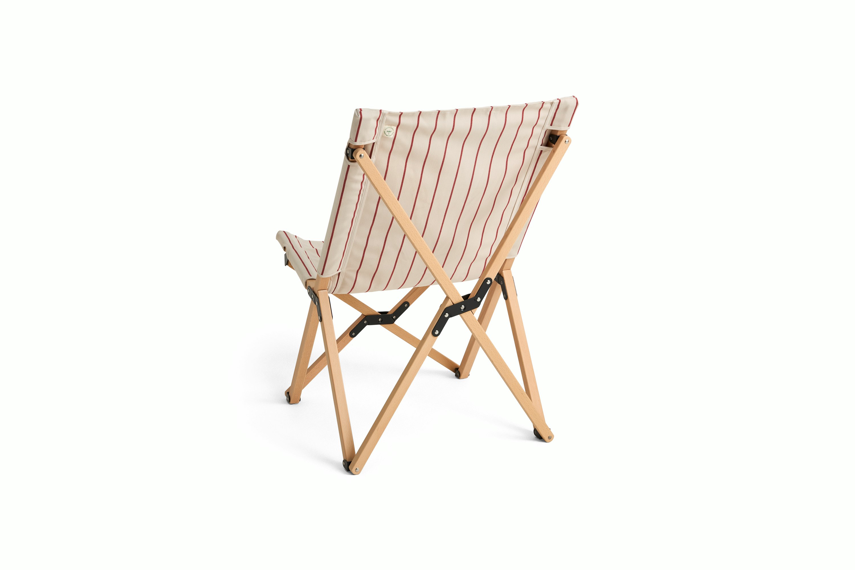 Outdoor Market Folding Chair - Beige With Red Stripe