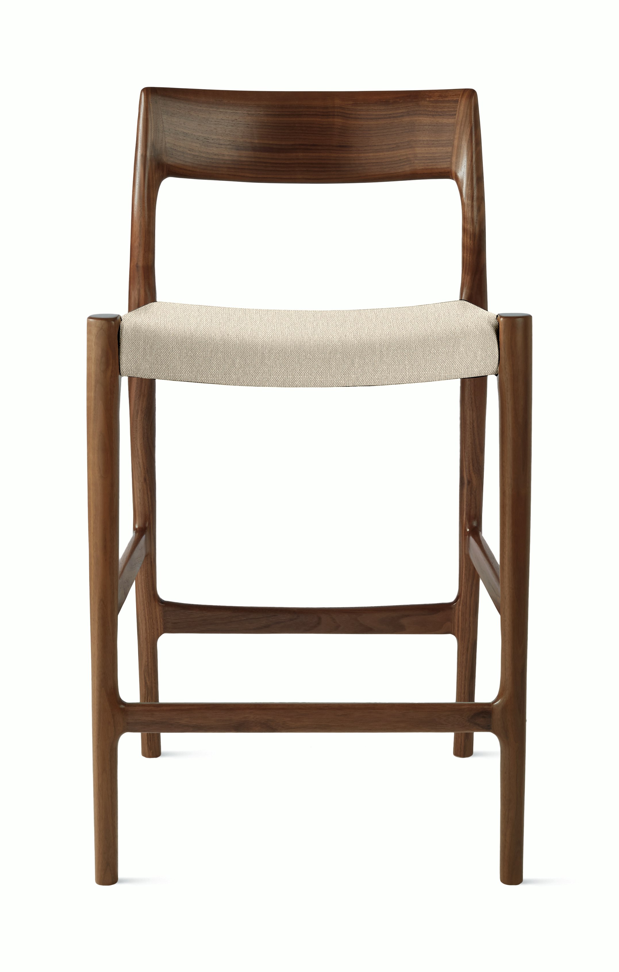 Moller Model 77 Stool - Counter in Album Linen Gentle and Walnut