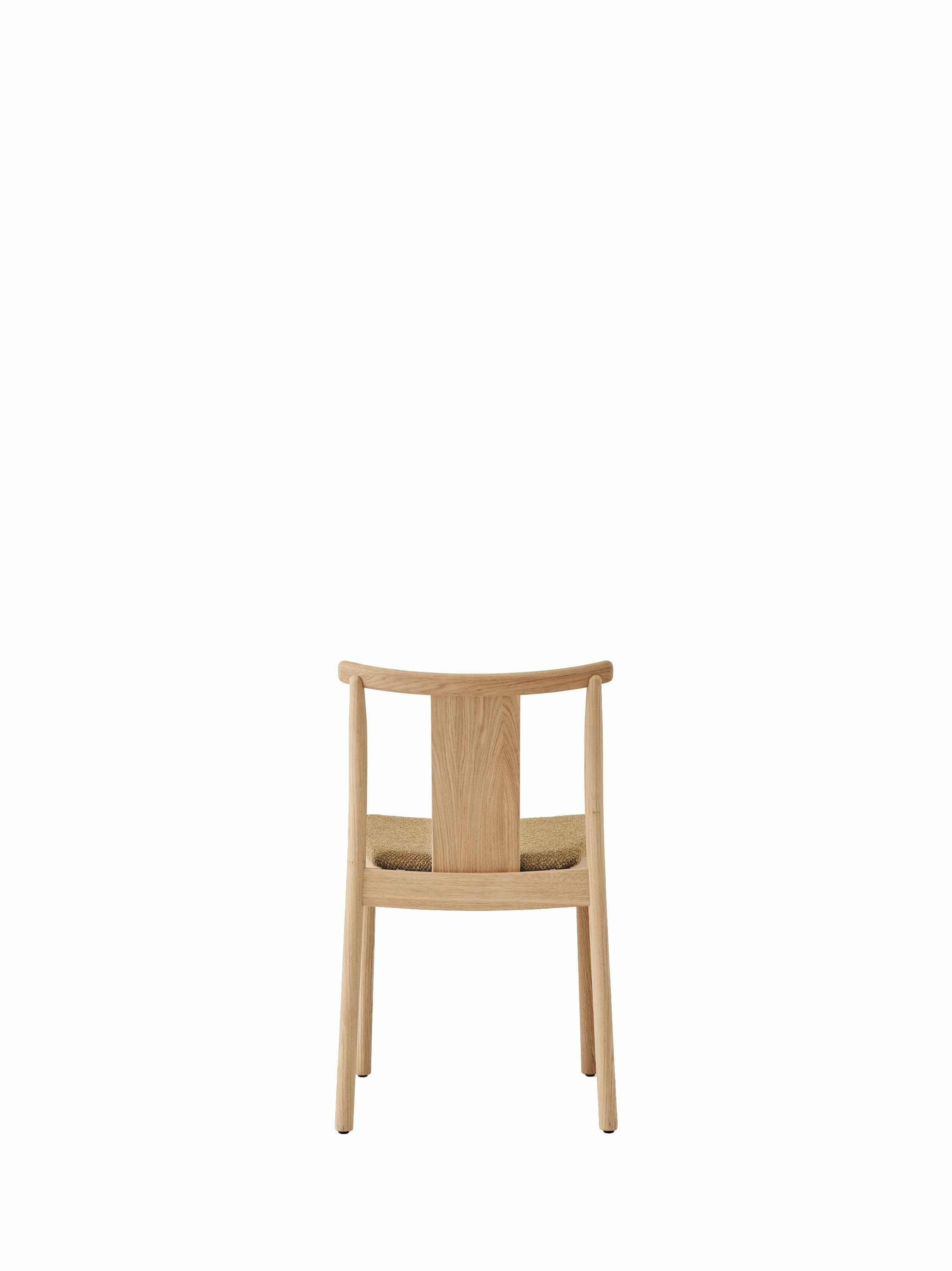 Merkur Dining Chair - Upholstered, Beige Boucle, Oak