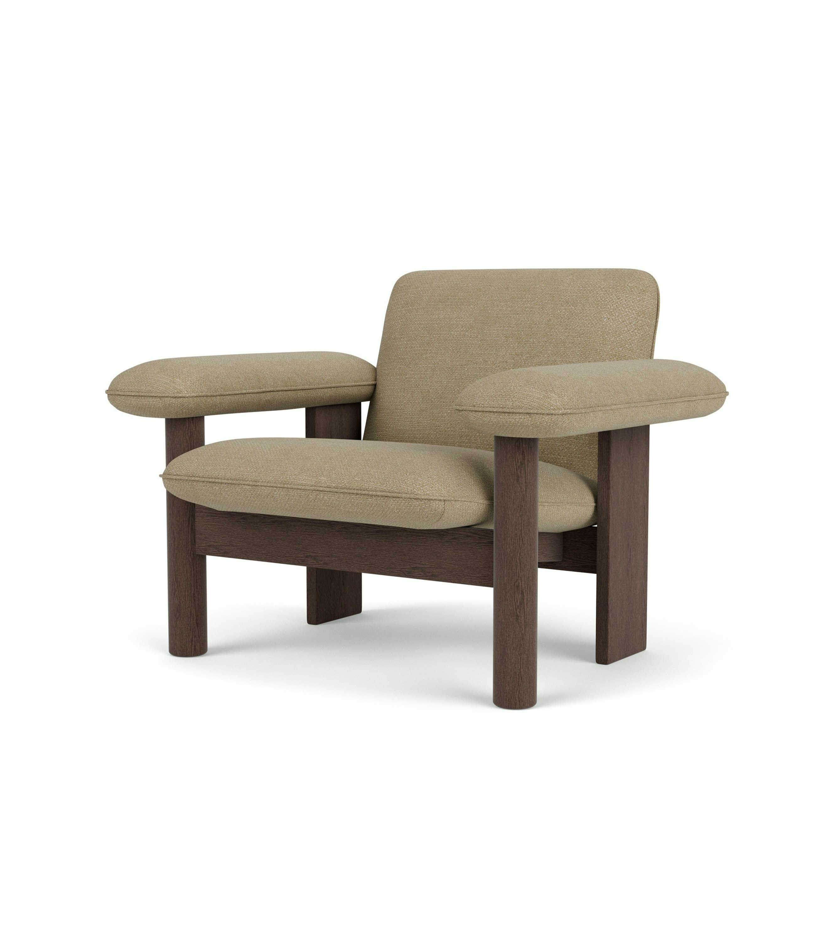 Brasilia Lounge Chair - Low Back, Dark Stained Oak, Audo Boucle, Driftwood 02