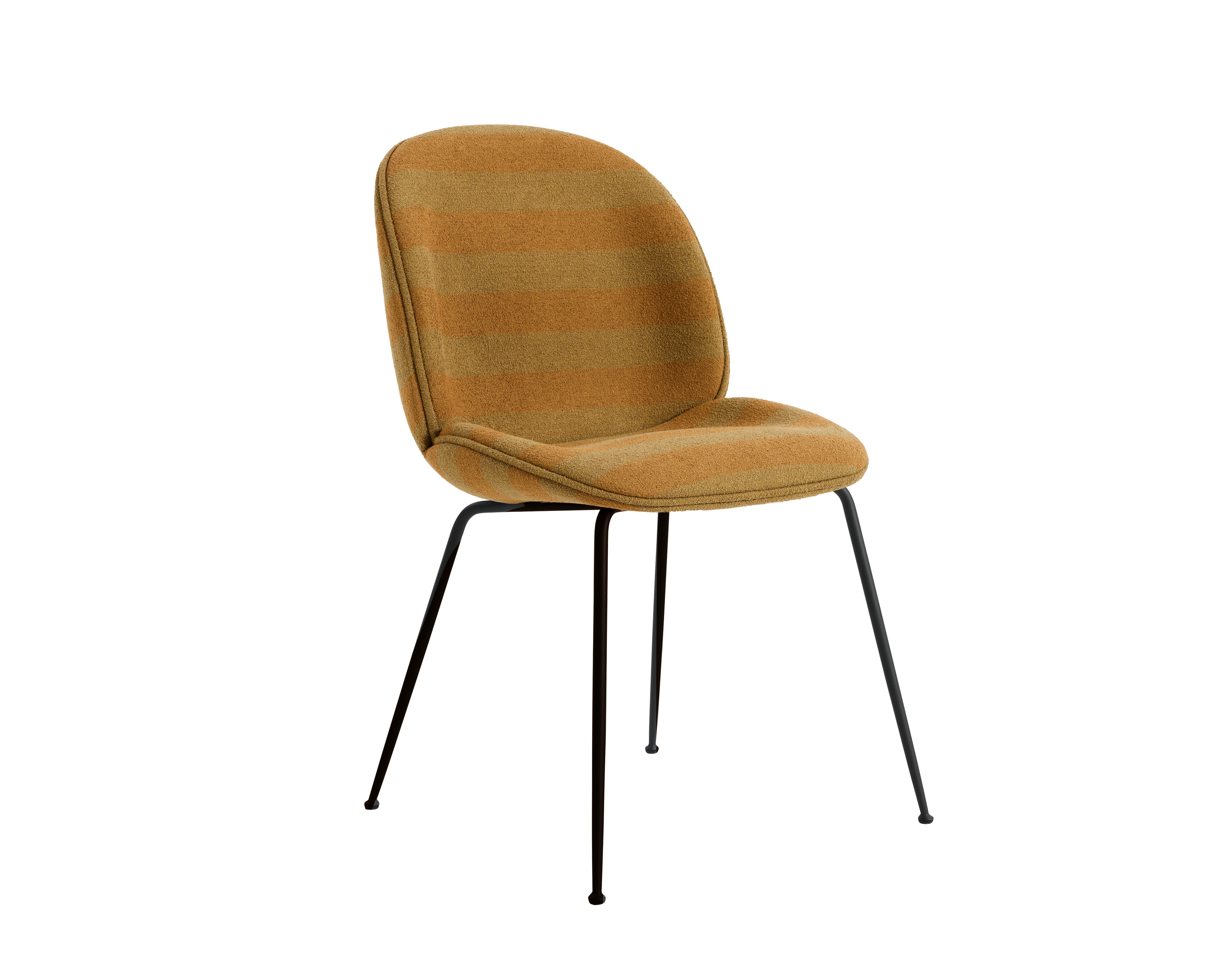 A Beetle Side Chair in sienna sand black, metal viewed from an angle.