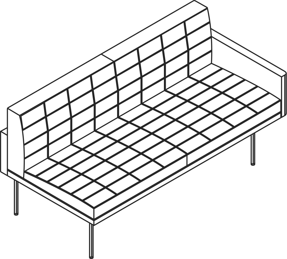 A line drawing - Tuxedo Component Sectional Sofa | Settee | Left Arm