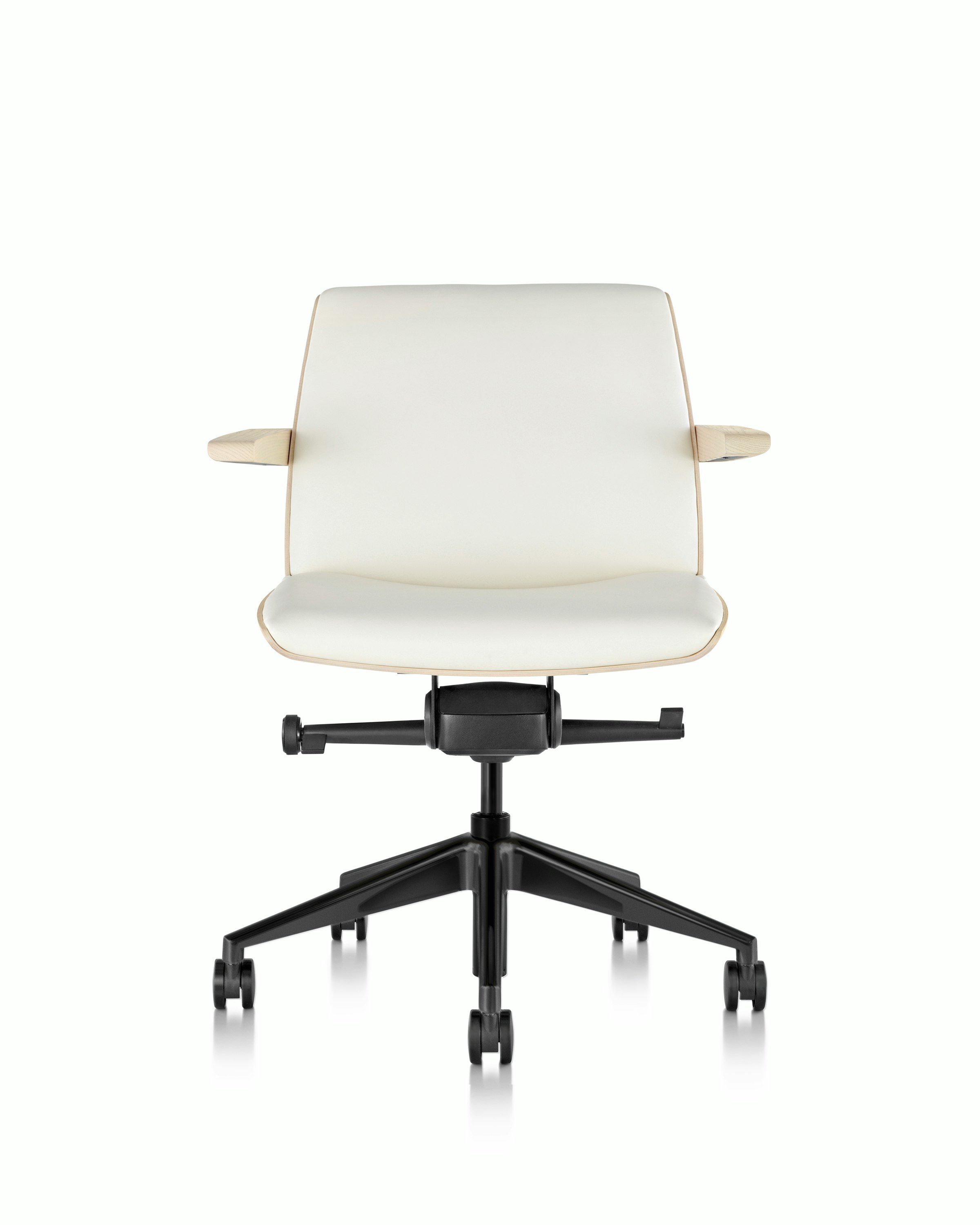 Clamshell Task Chair - Prone Leather, Lotus, Ash, Low Back, With Arms