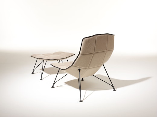 Jehs+Laub Lounge chair in white Cornaro KnollTextiles upholstery