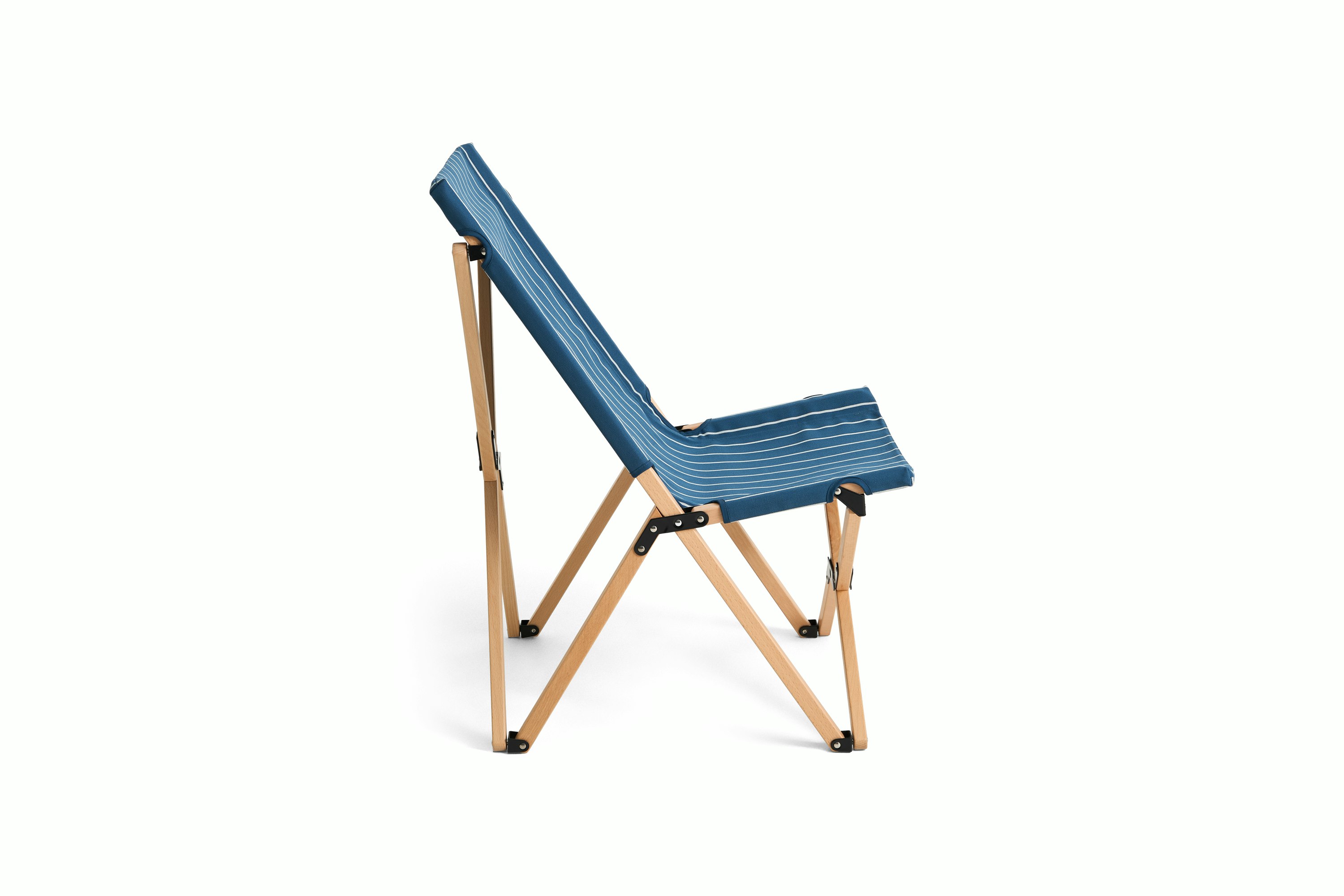 Outdoor Market Folding Chair - Blue With Beige Stripe